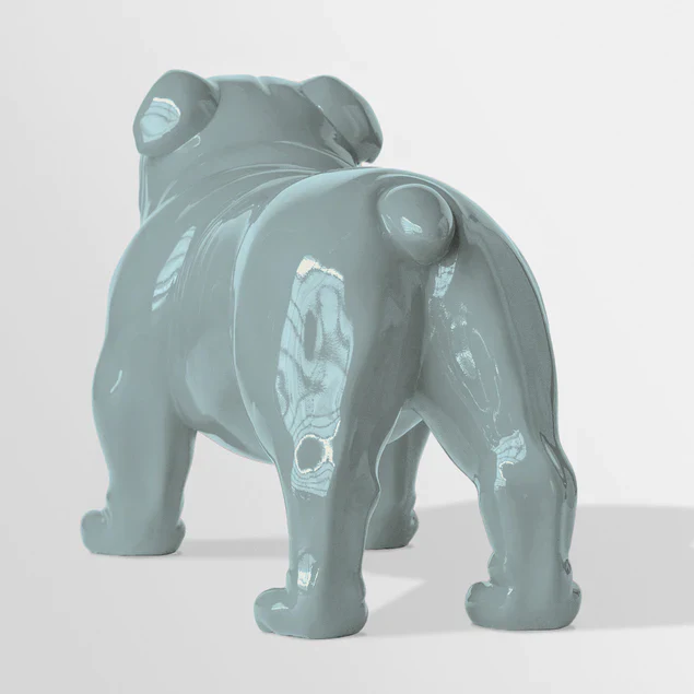 Fiberglass Bulldog MD Sculpture, Smoky By Gold Leaf Design Group - Image 6