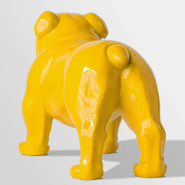 Fiberglass Bulldog MD Sculpture, Yellow By Gold Leaf Design Group - Image 4