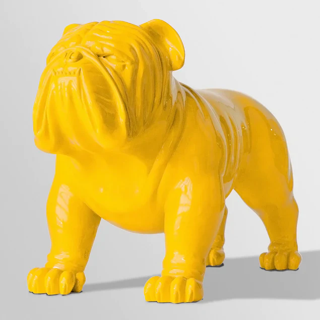 Fiberglass Bulldog MD Sculpture, Yellow By Gold Leaf Design Group - Image 5