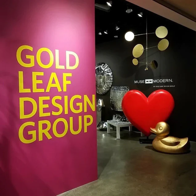 Fiberglass Duck Indore Sculpture, Gold Leaf By Gold Leaf Design Group - Image 5
