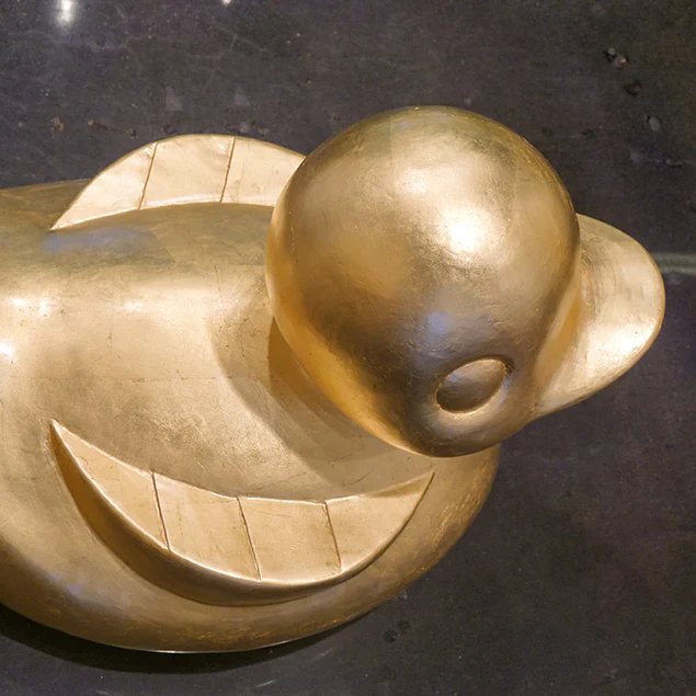 Fiberglass Duck Indore Sculpture, Gold Leaf By Gold Leaf Design Group - Image 8
