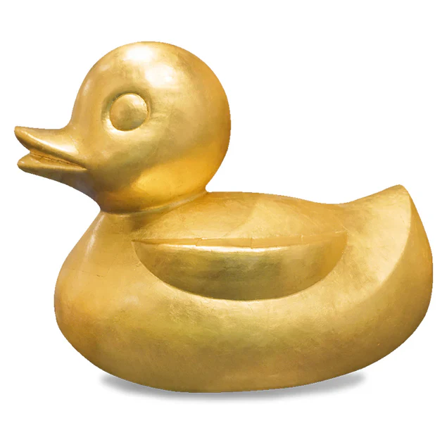 Fiberglass Duck Indore Sculpture, Gold Leaf By Gold Leaf Design Group - Image 9