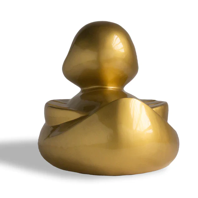 Fiberglass Duck Indore Sculpture, GOLD PAINTE By Gold Leaf Design Group - Image 6