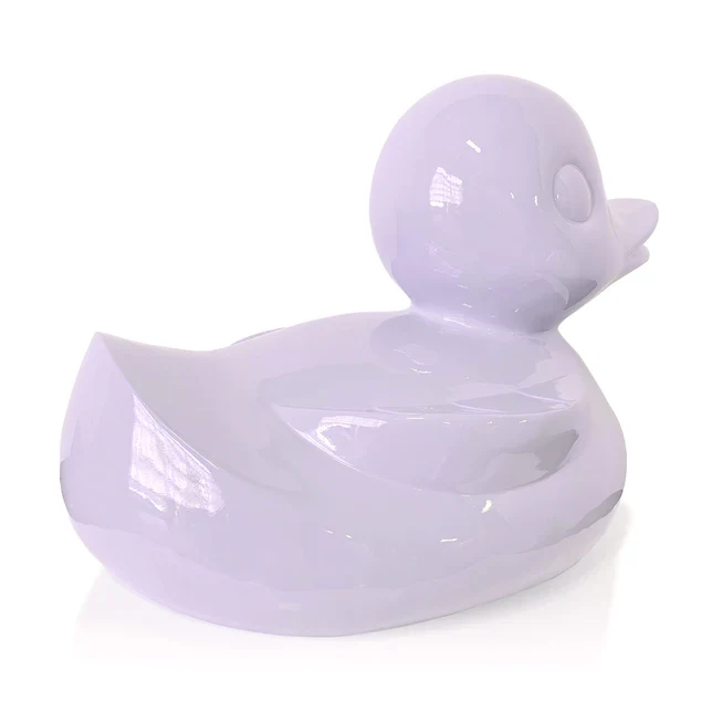 Fiberglass Duck Indore Sculpture, Lily Lavend By Gold Leaf Design Group - Image 3