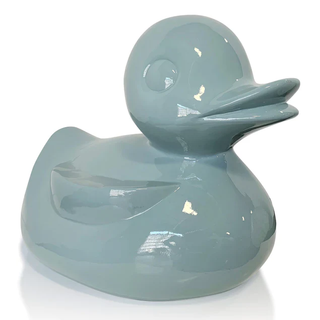 Fiberglass Duck Indore Sculpture, Smoky Blue By Gold Leaf Design Group - Image 3