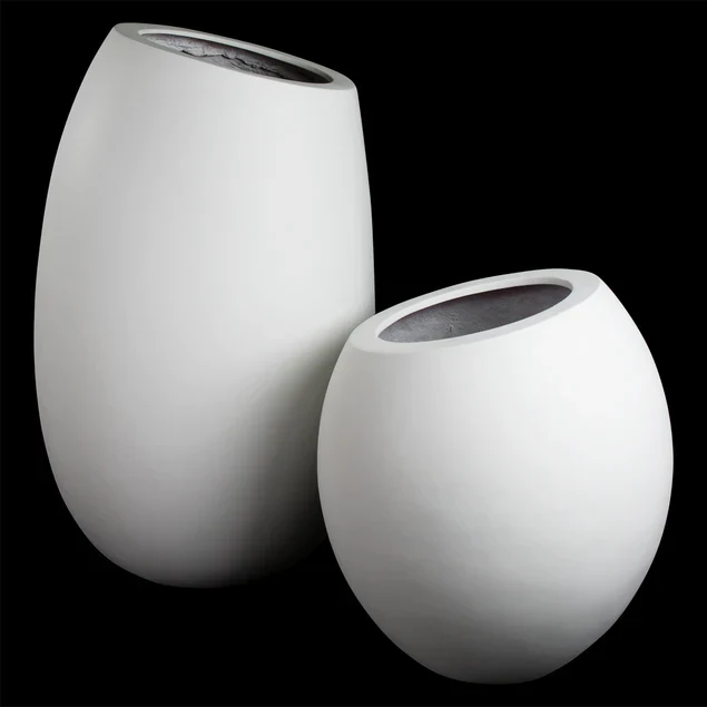 Fiberglass Sherry 29"H Planter, WHITE By Gold Leaf Design Group - Image 2