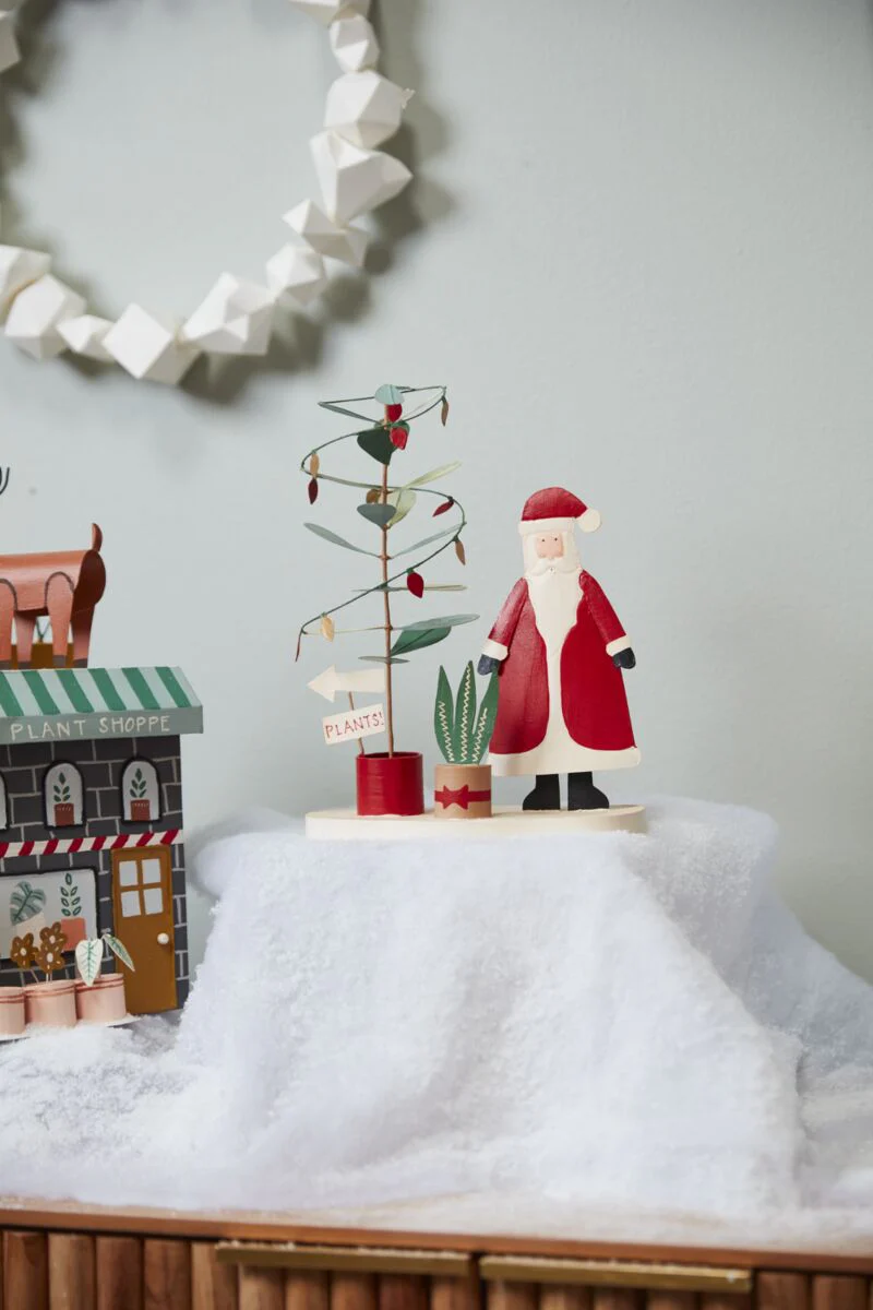 Fiddle Leaf Santa Figurine 7.75"x 4.25"x 10" By Accent Decor - Image 2
