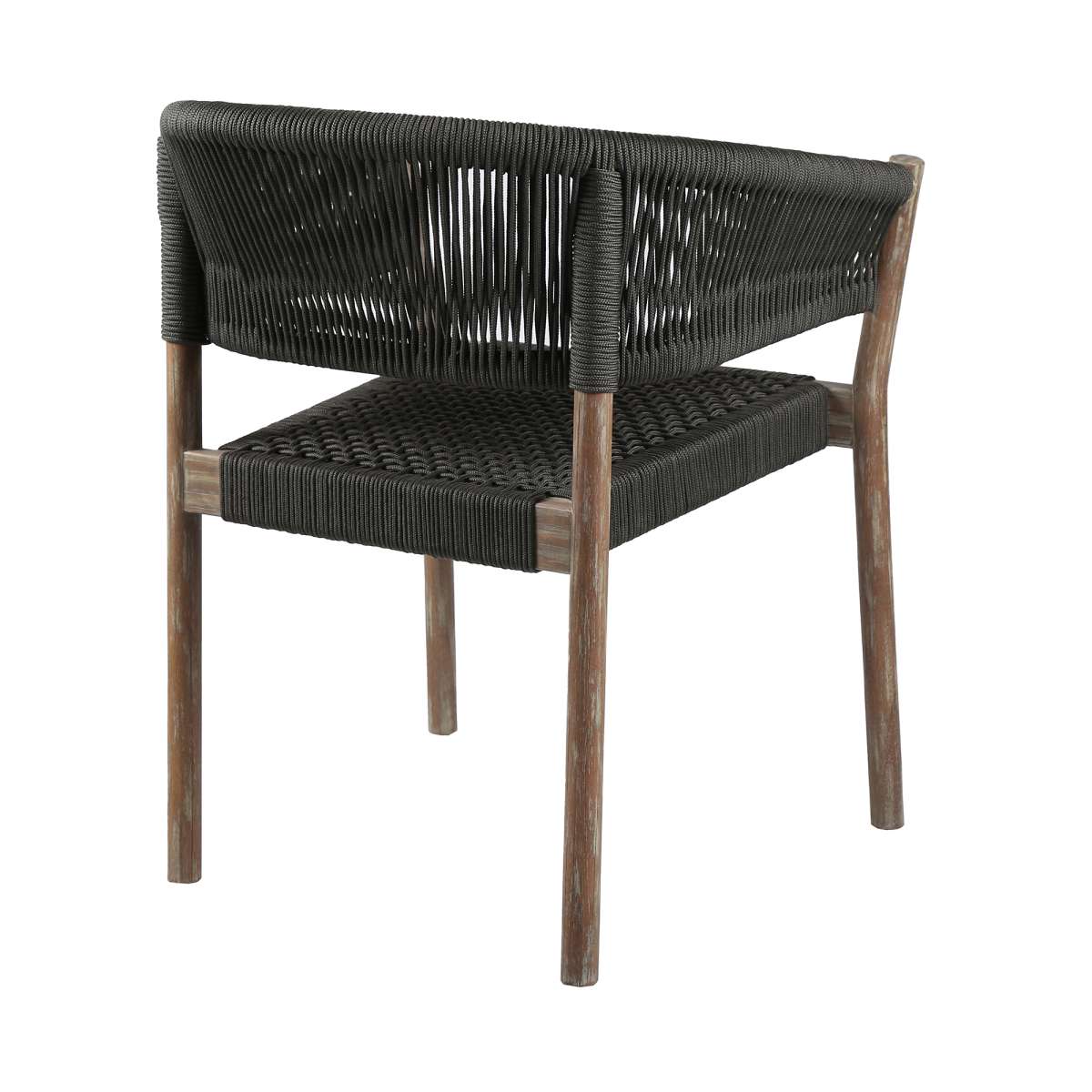 Fineline and Doris Indoor Outdoor 7 Piece Dining Set in Light Eucalyptus Wood with Superstone and Charcoal Rope By Armen Living - Image 9