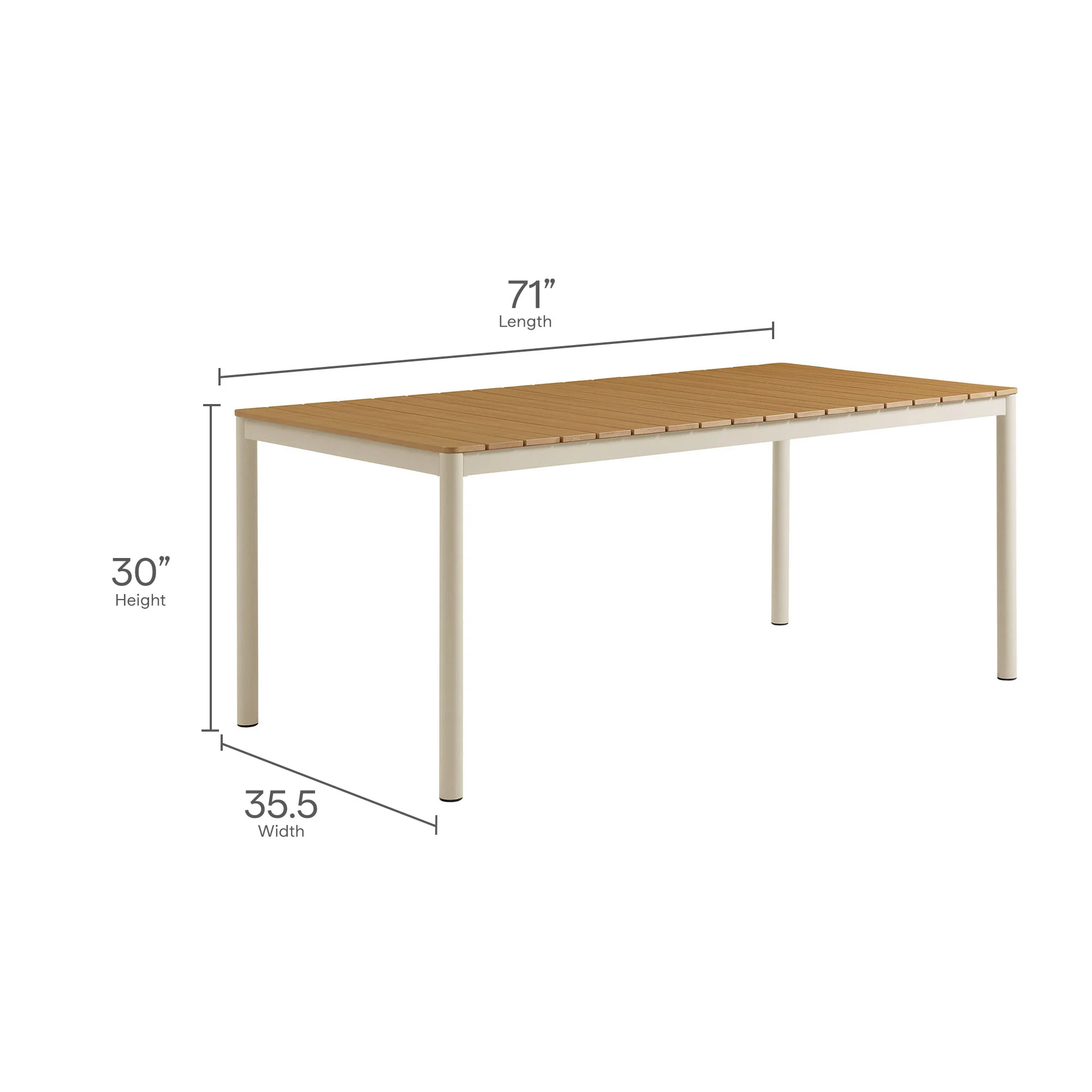 Finn Outdoor Patio Aluminum Faux Wood Dining Set with Benches by Modway - Image 7