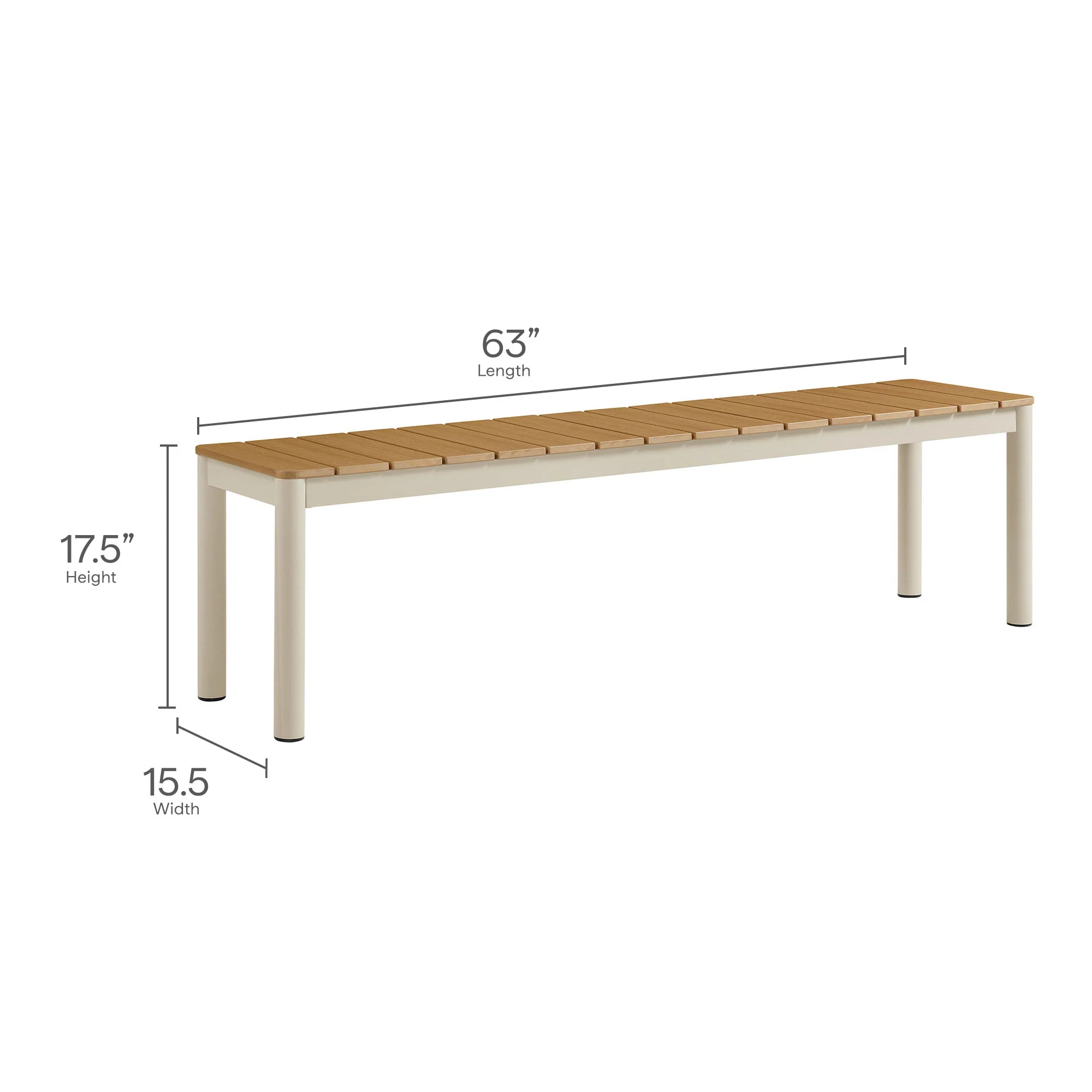 Finn Outdoor Patio Aluminum Faux Wood Dining Set with Benches by Modway - Image 8