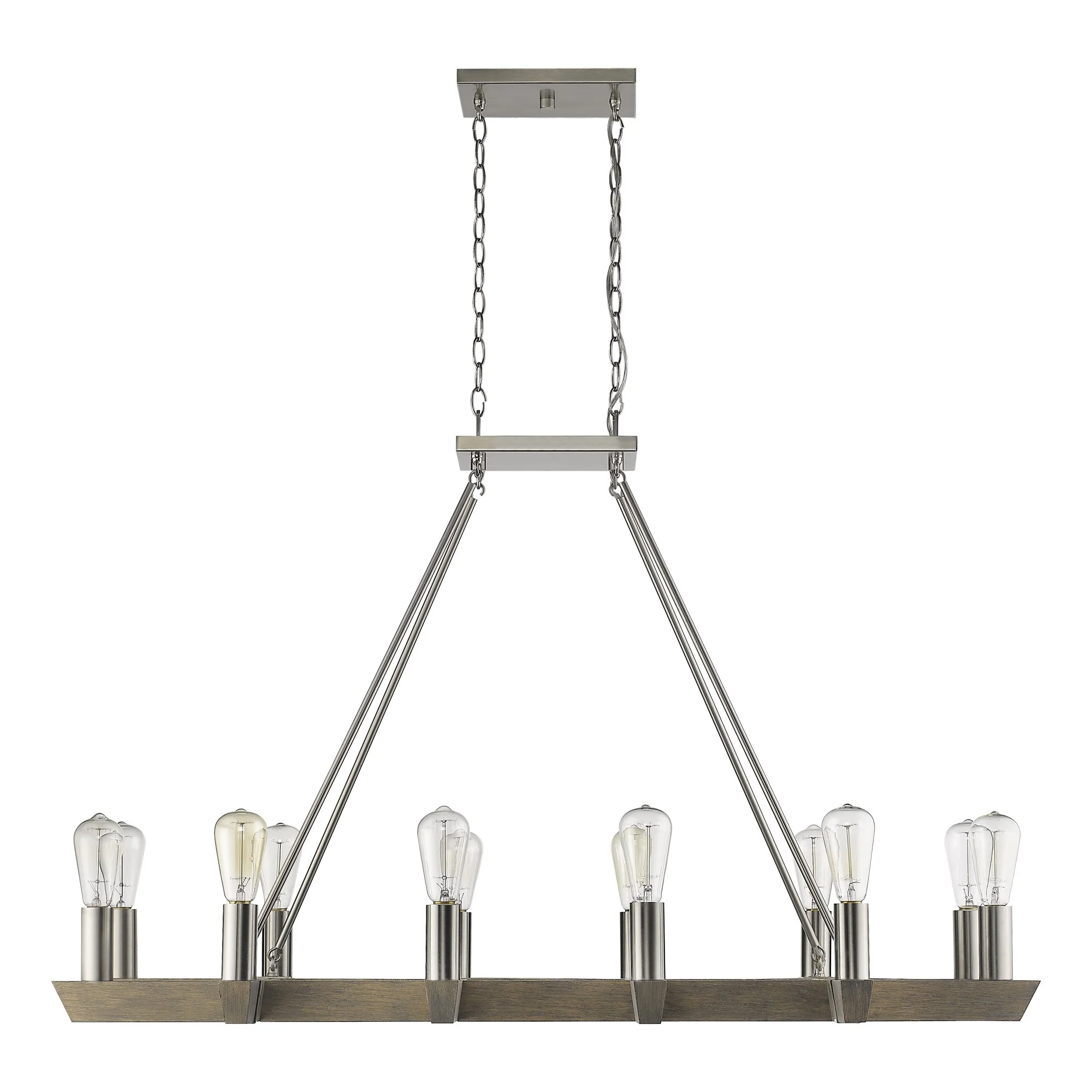 Finnick 12-Light Satin Nickel Chandelier By Homeroots - Image 3