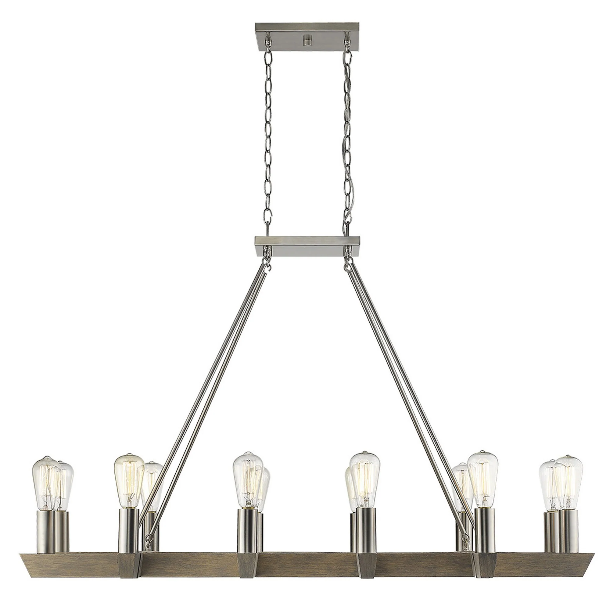 Finnick 12-Light Satin Nickel Chandelier By Homeroots - Image 4