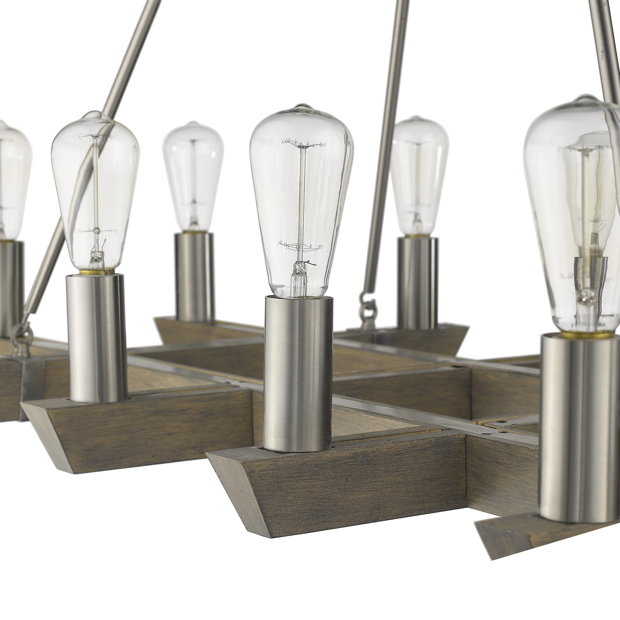 Finnick 12-Light Satin Nickel Chandelier By Homeroots - Image 5