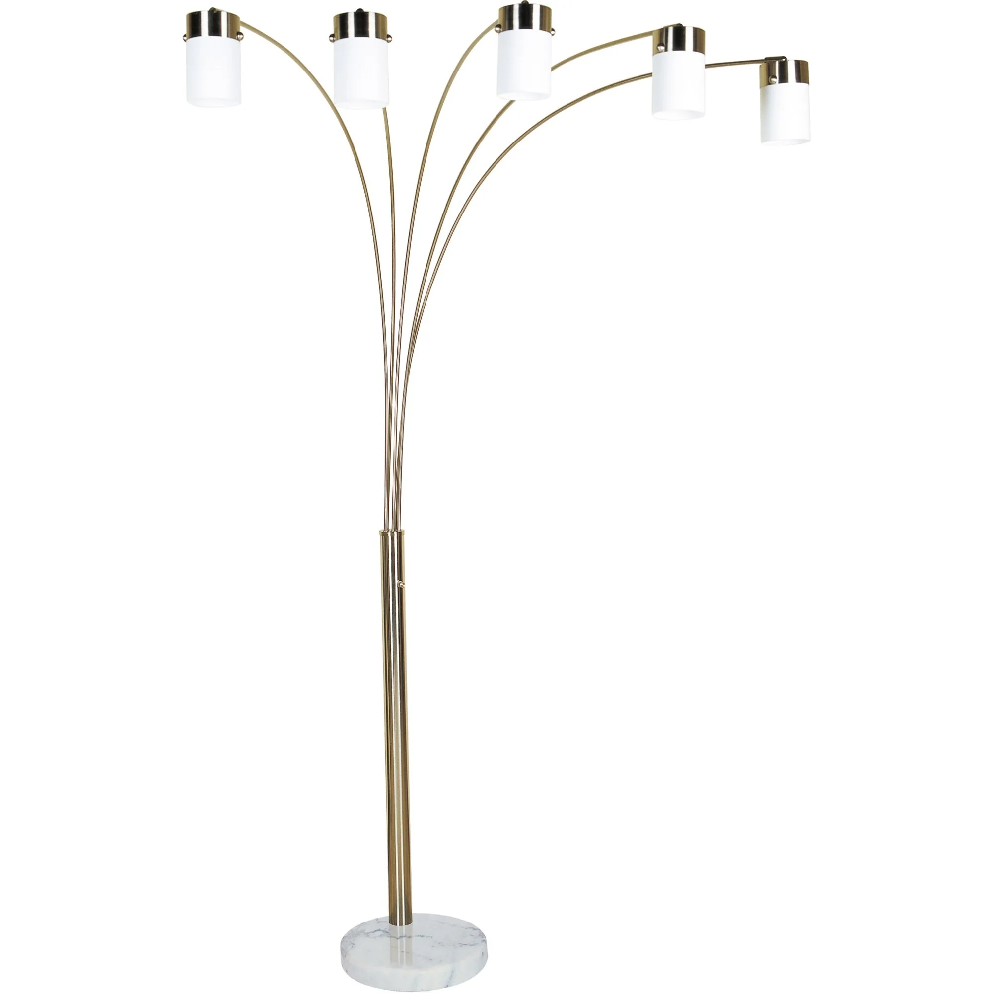 Five Light Gold Metal Floor Lamp By Homeroots - Image 2
