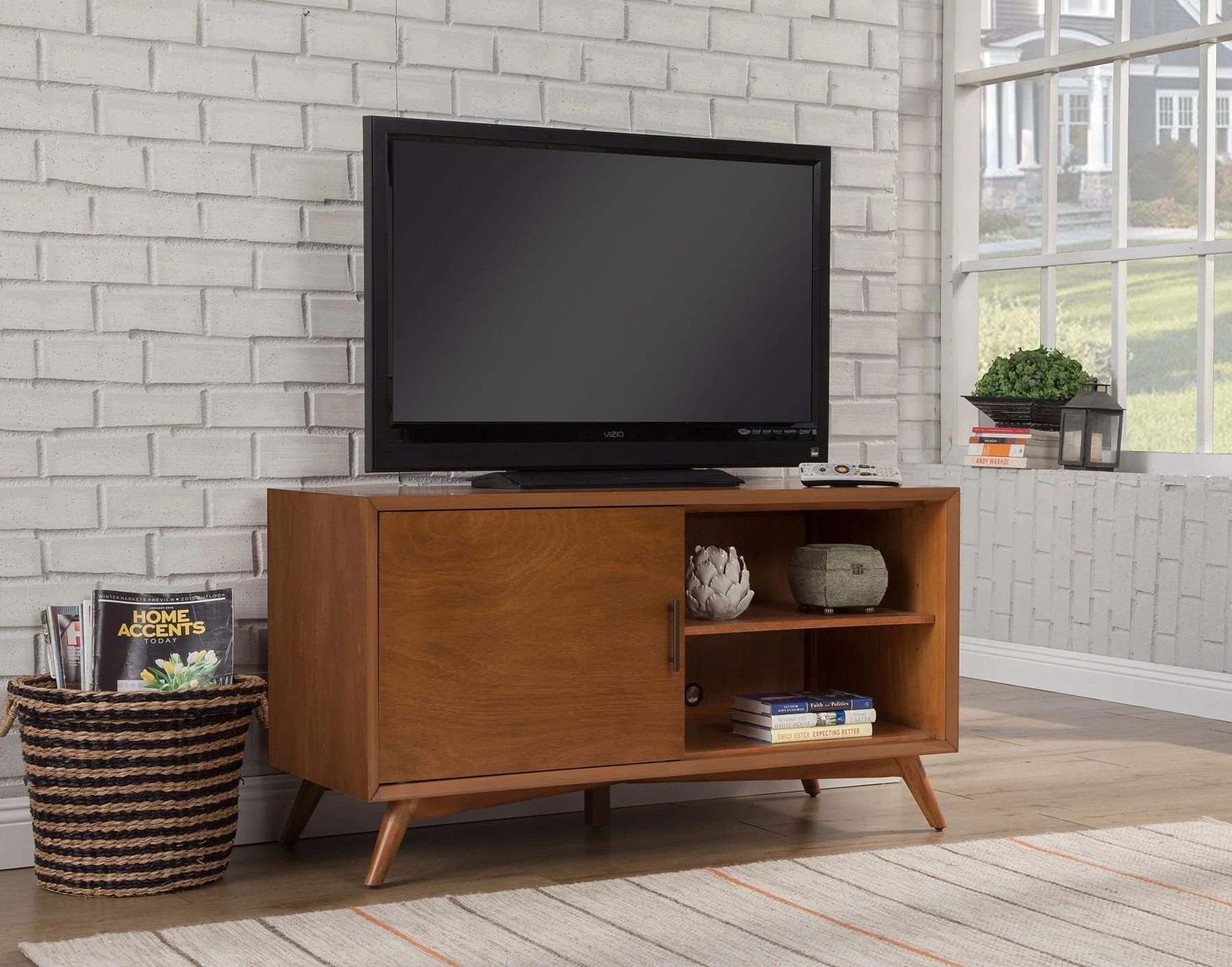 Flair 50" Acorn Mid Century Mod TV Console By Homeroots - Image 2