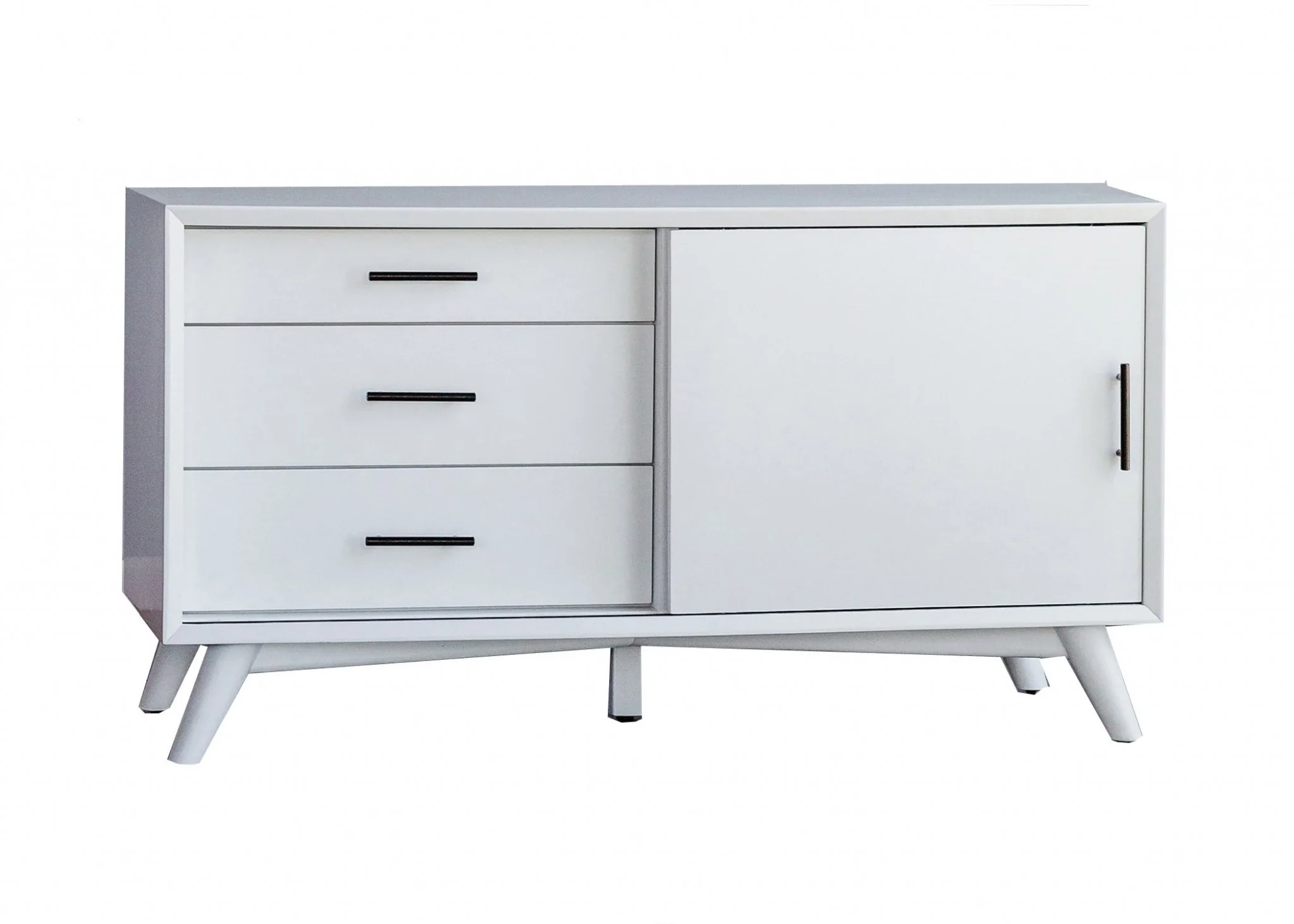 Flair 50" White Mid Century Mod TV Console By Homeroots - Image 5