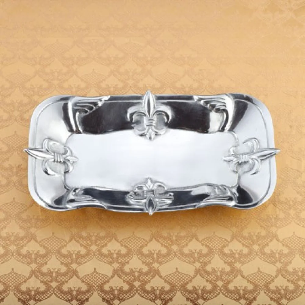 Fleur De Lis Traditional Serving Tray By Homeroots - Image 4