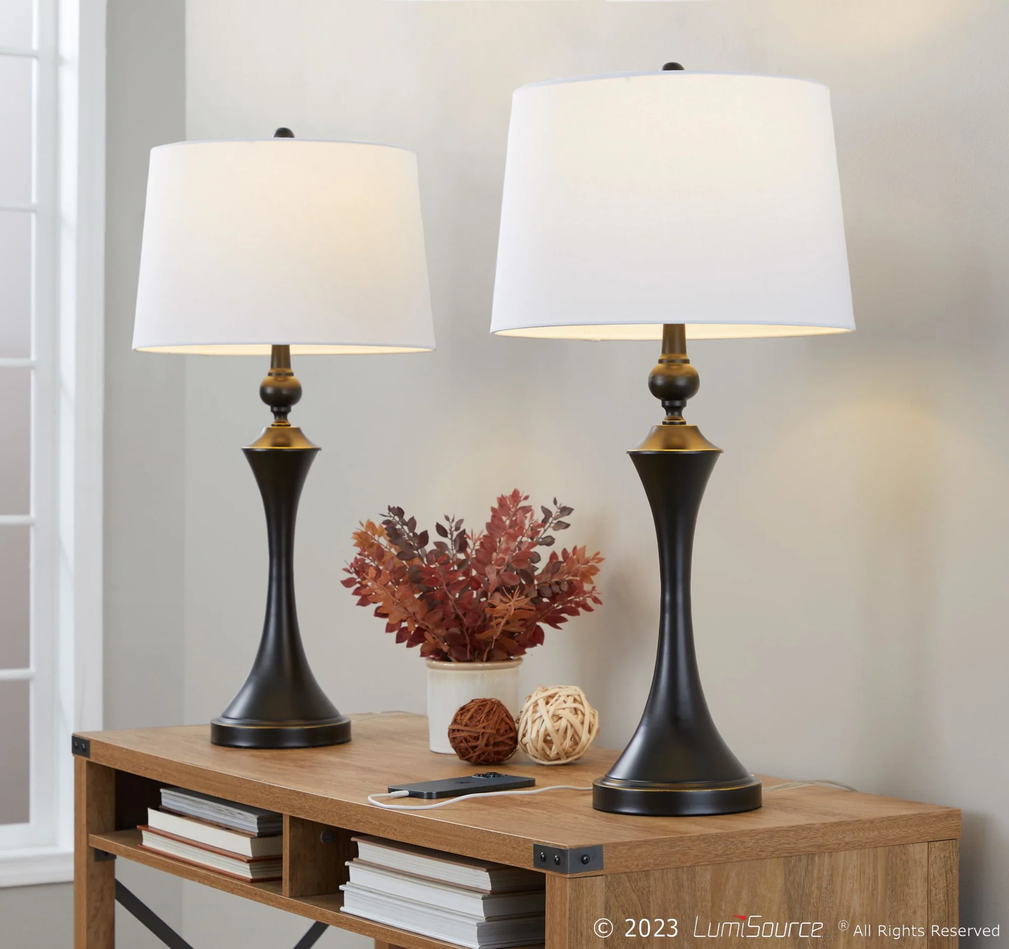 Flint 30" Metal Table Lamp with USB - Set of 2 By LumiSource - GTS31-FLINT BNITP2 - Image 11