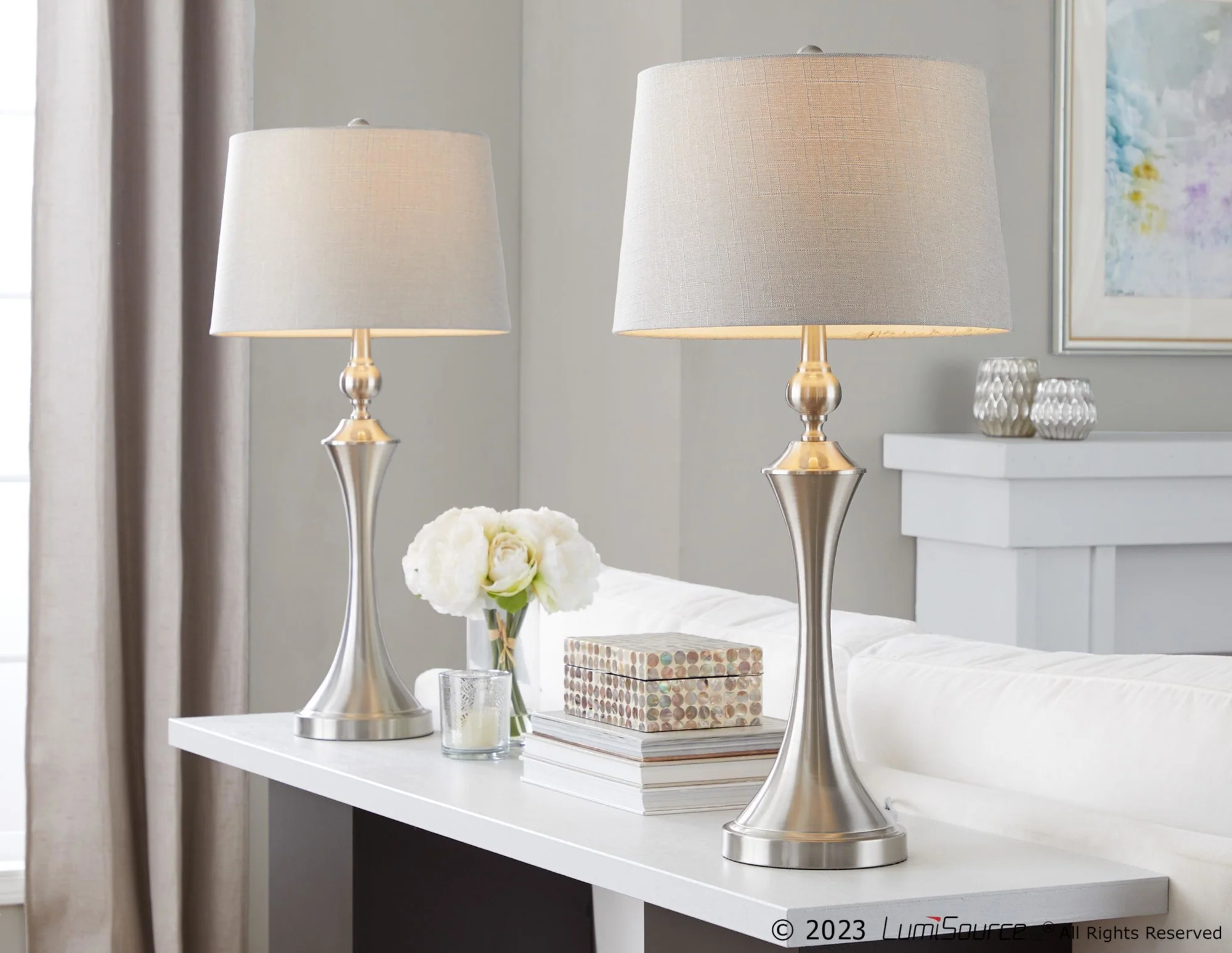 Flint 30" Metal Table Lamp with USB - Set of 2 By LumiSource - GTS31-FLINT BNITP2 - Image 2