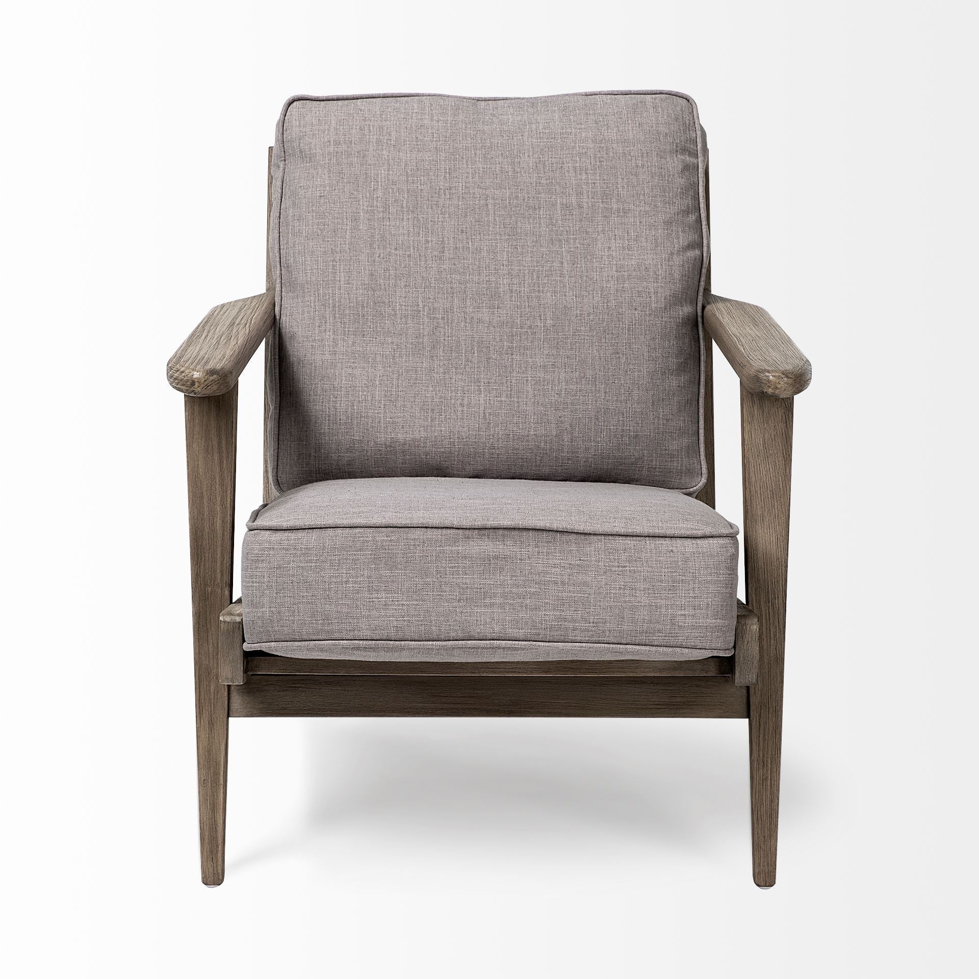 Flint Gray Fabric Accent Chair with Covered Wooden Frame By Homeroots - Image 2