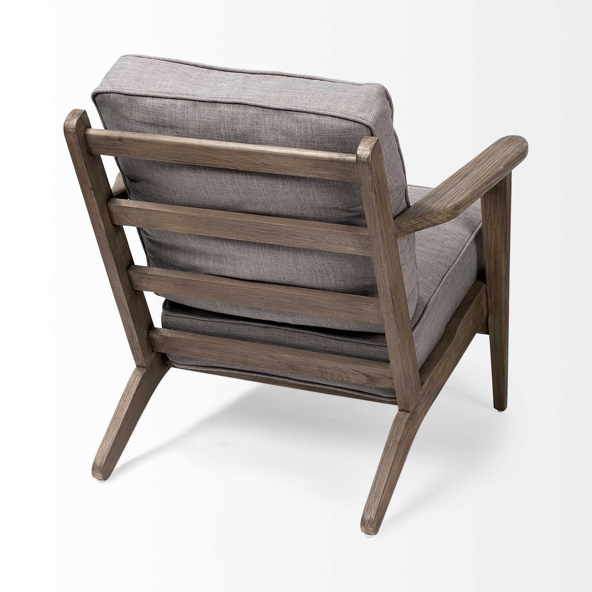 Flint Gray Fabric Accent Chair with Covered Wooden Frame By Homeroots - Image 5