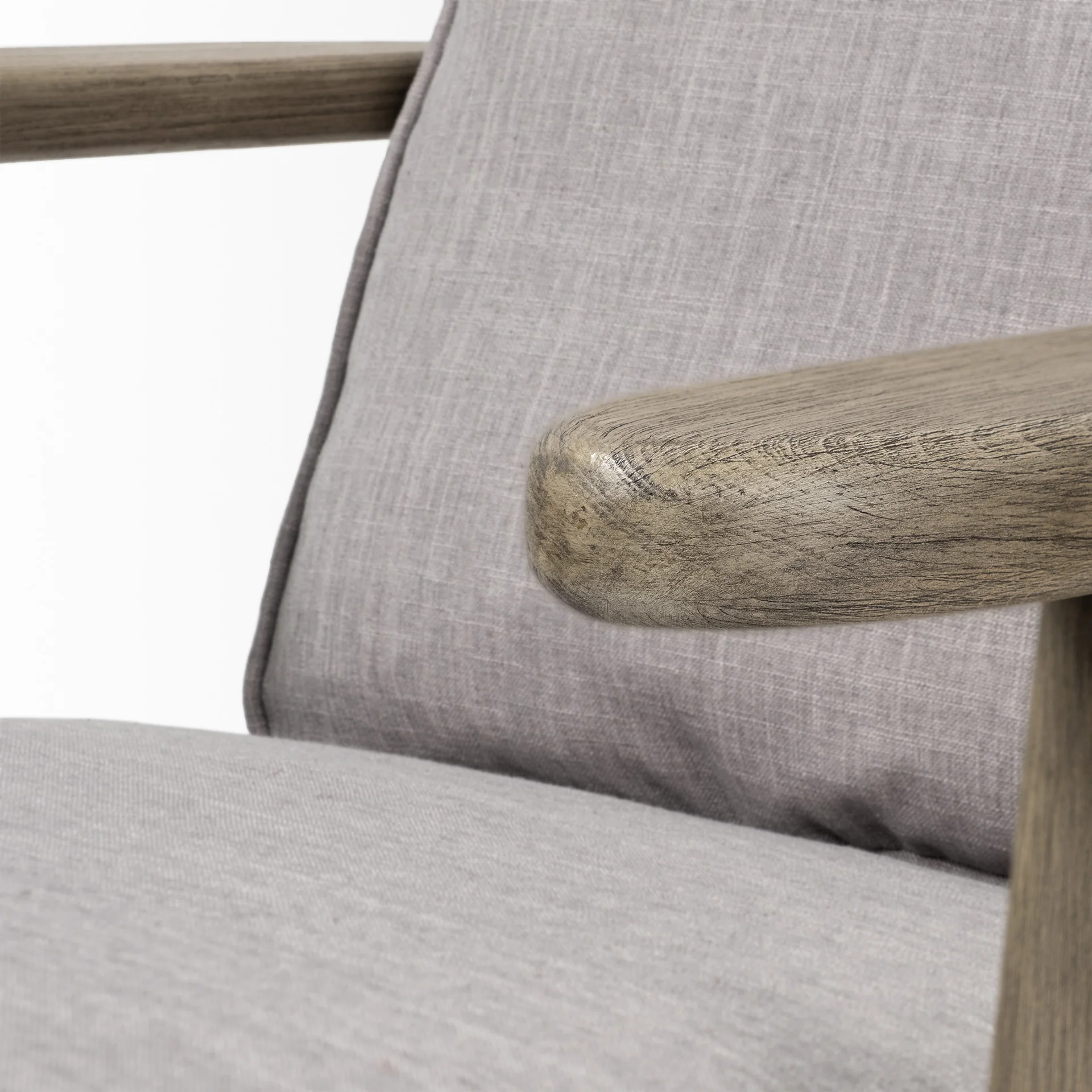 Flint Gray Fabric Accent Chair with Covered Wooden Frame By Homeroots - Image 6