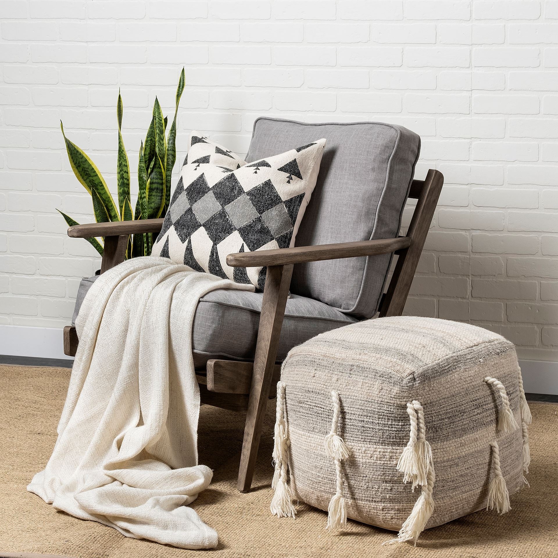 Flint Gray Fabric Accent Chair with Covered Wooden Frame By Homeroots - Image 7