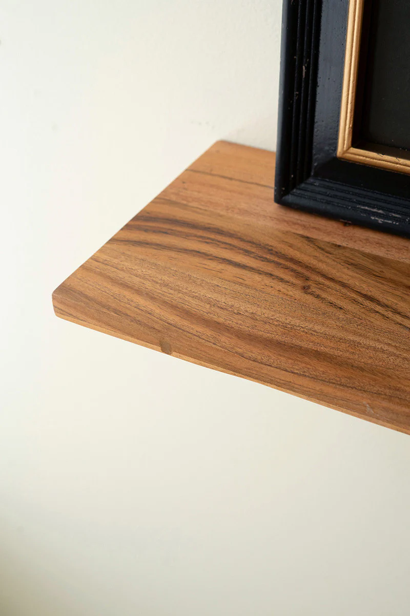 Floating Acacia Wood Shelves Set Of 2 By Kalalou - Image 2