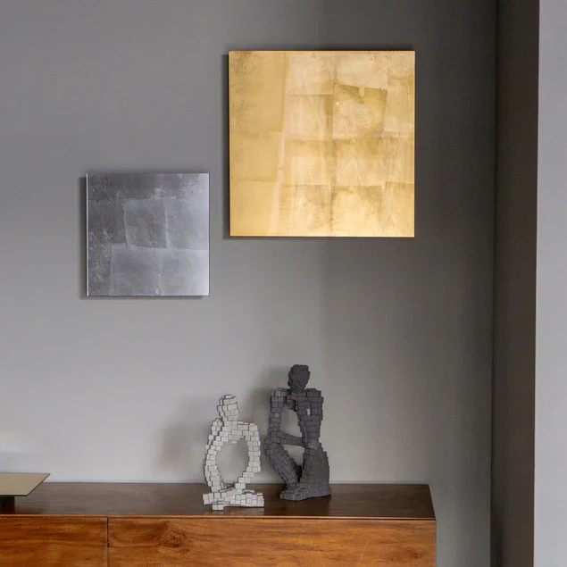 Floating Foil Silver 18"SQ Wall Art By Gold Leaf Design Group - Image 4