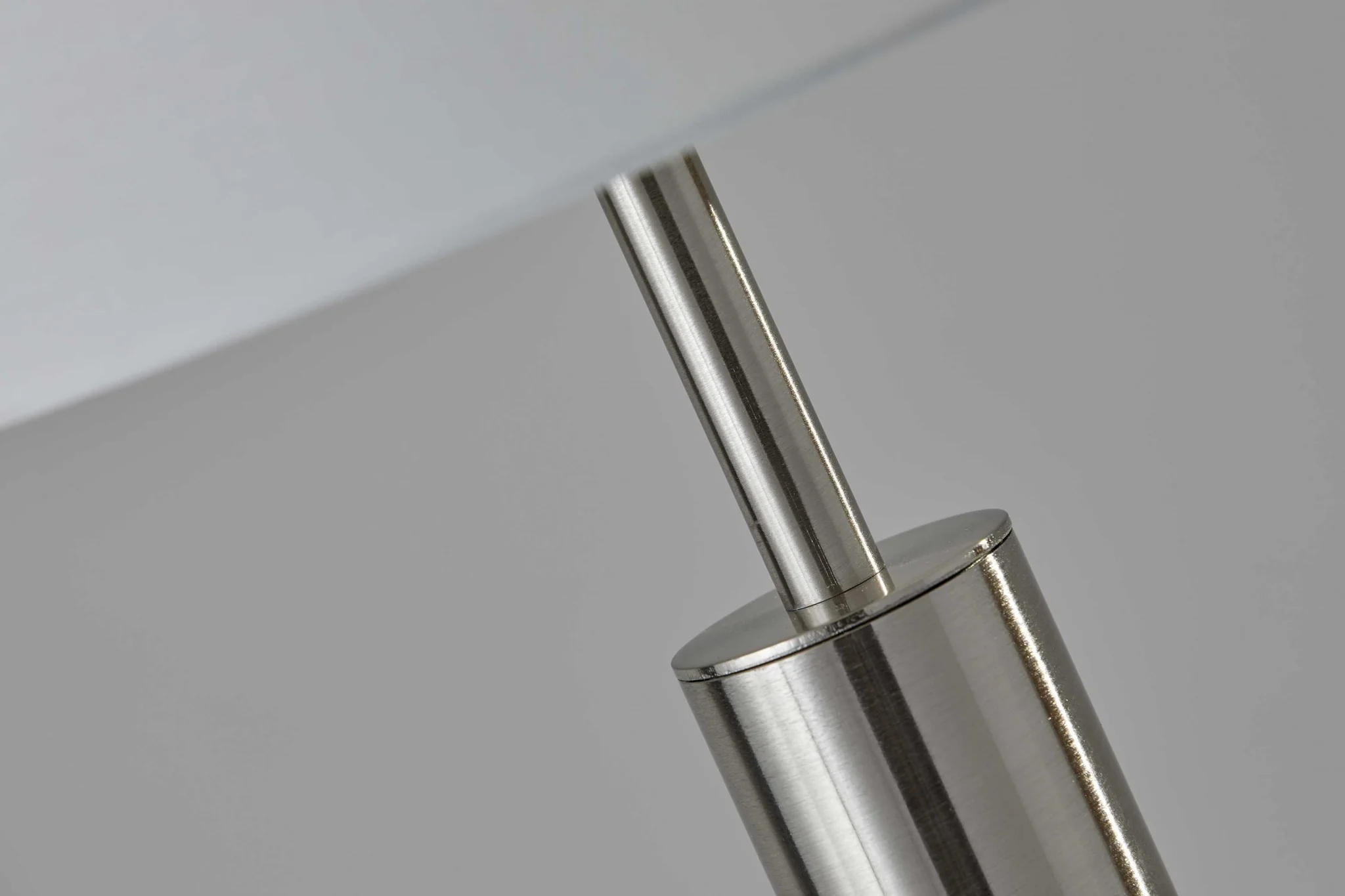Floor Lamp Brushed Steel Metal Stout Pole with Tall Silk Shade By Homeroots - Image 3