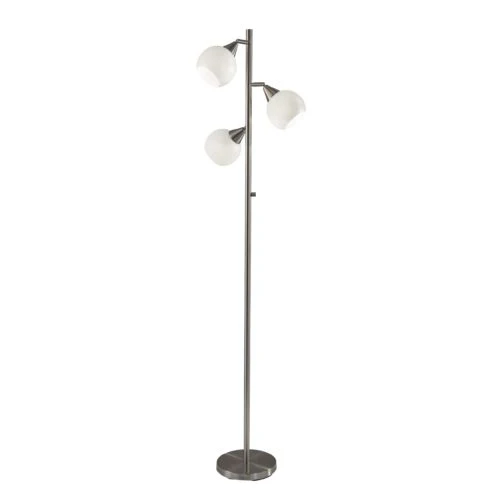 Floor Lamp Brushed Steel Metal Three Adjustable Globes By Homeroots - Image 4