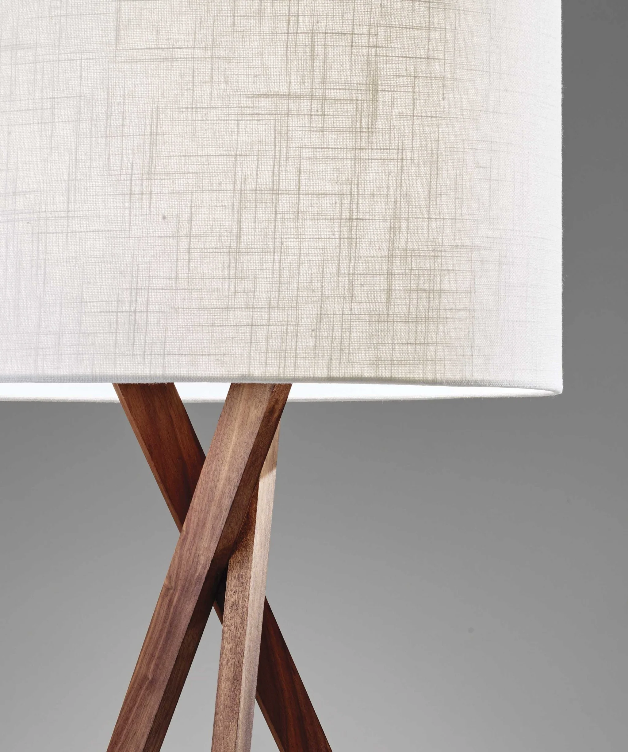 Floor Lamp with Walnut Wood Tripod Leg By Homeroots - Image 3