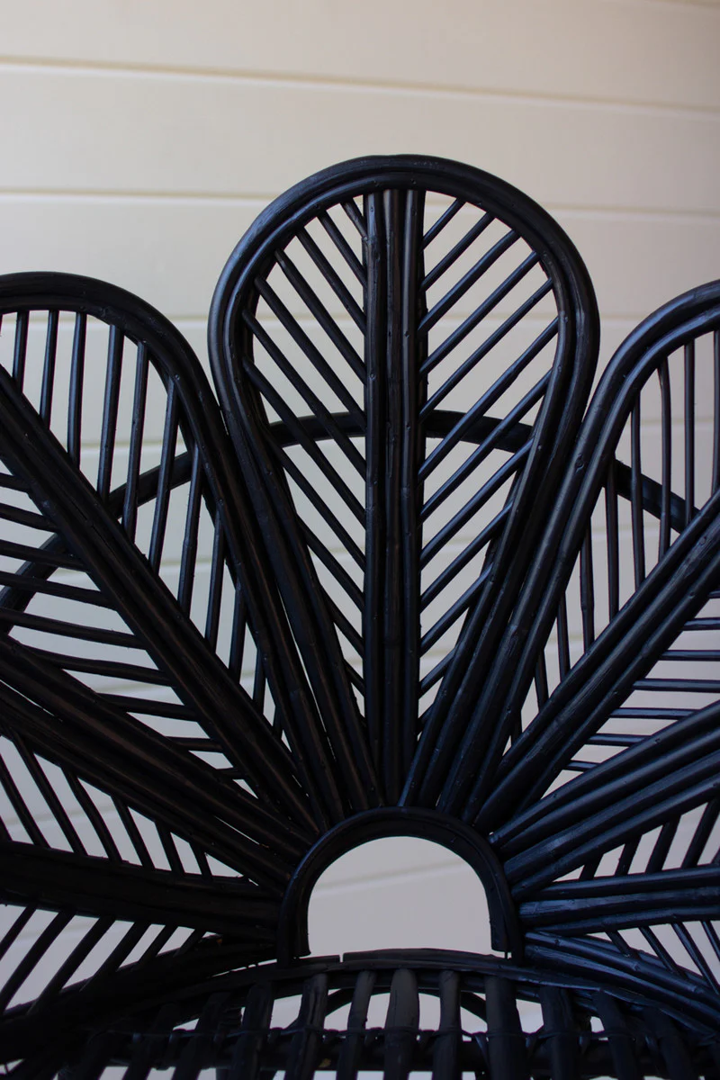 Flower Cane Chair - Black By Kalalou - Image 2