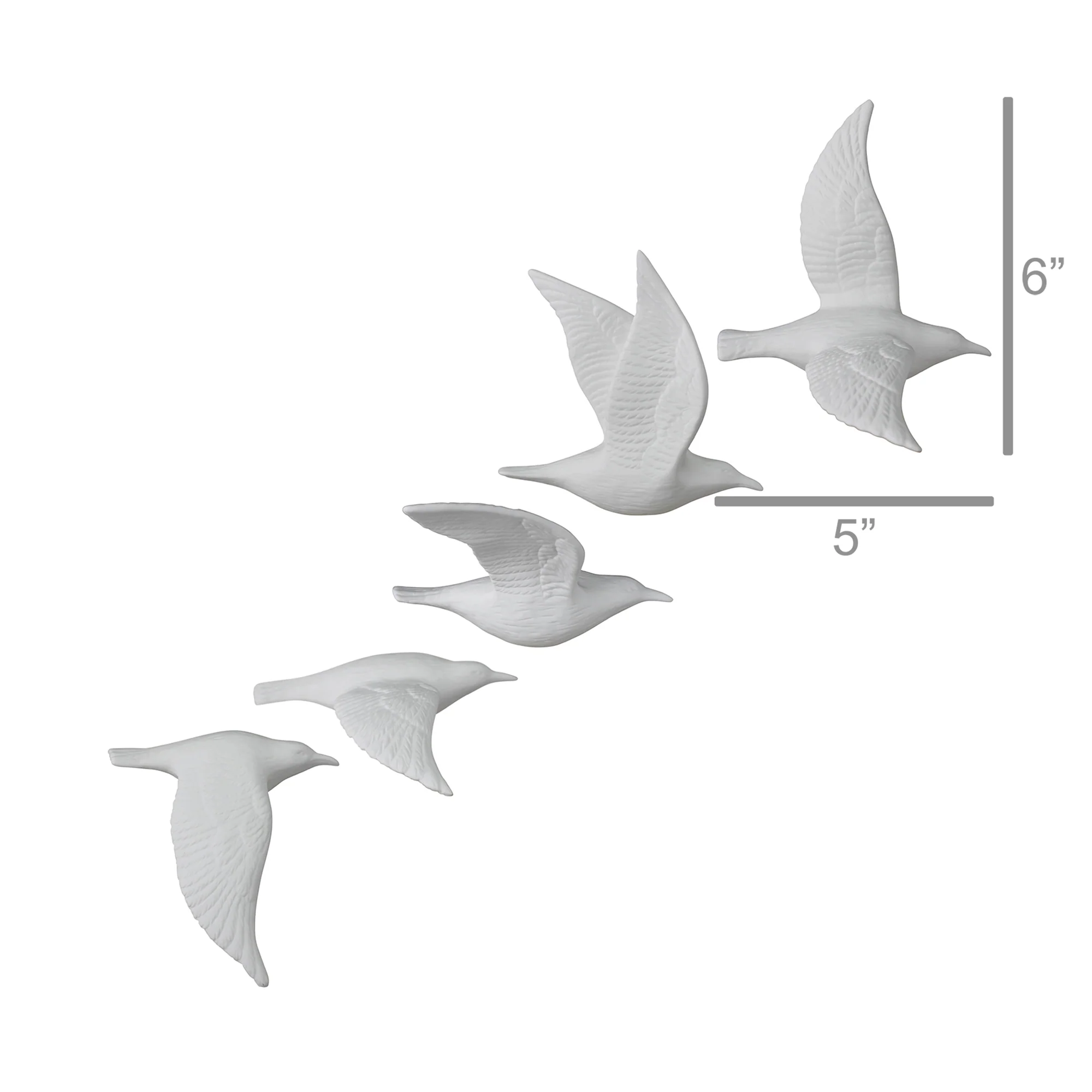 Flying Gulls, Bone China, Matte White - Matte White By HomArt - Image 7