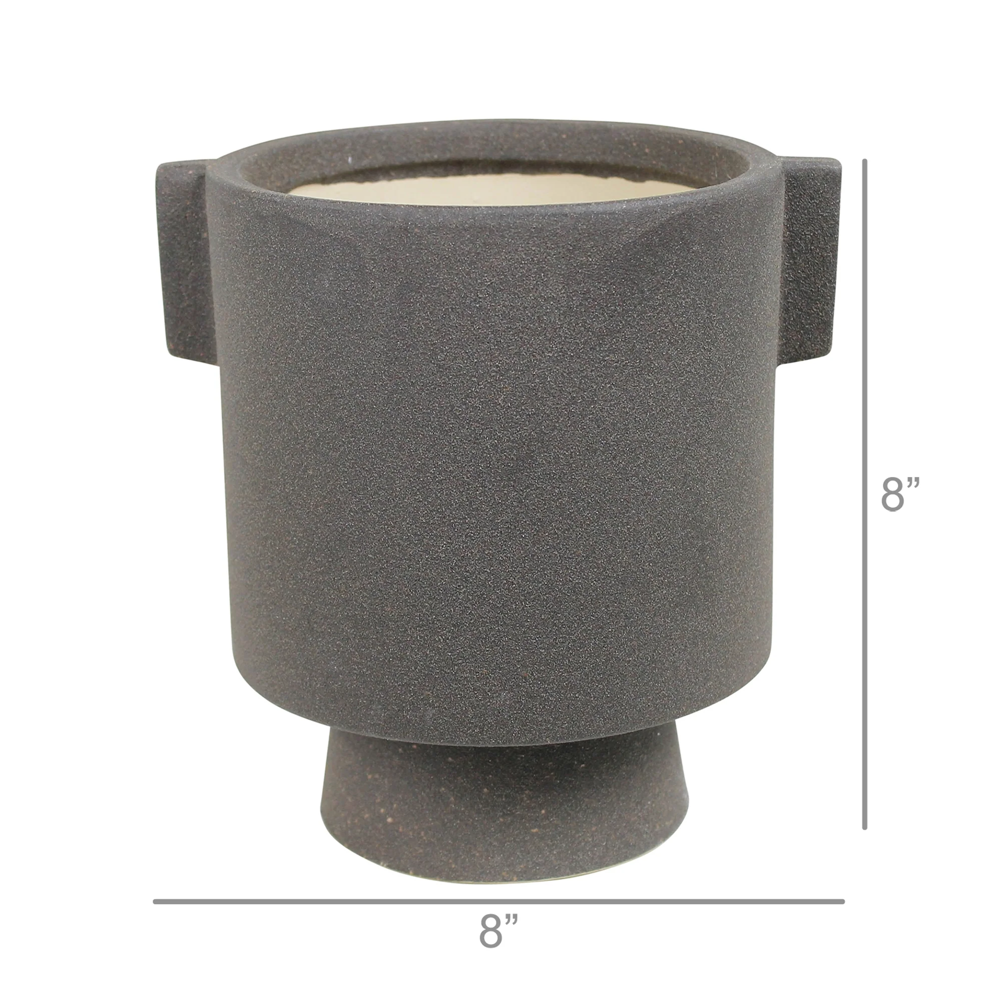 Flynn Cachepot, Ceramic, Charcoal Set Of 2 By HomArt - Image 2