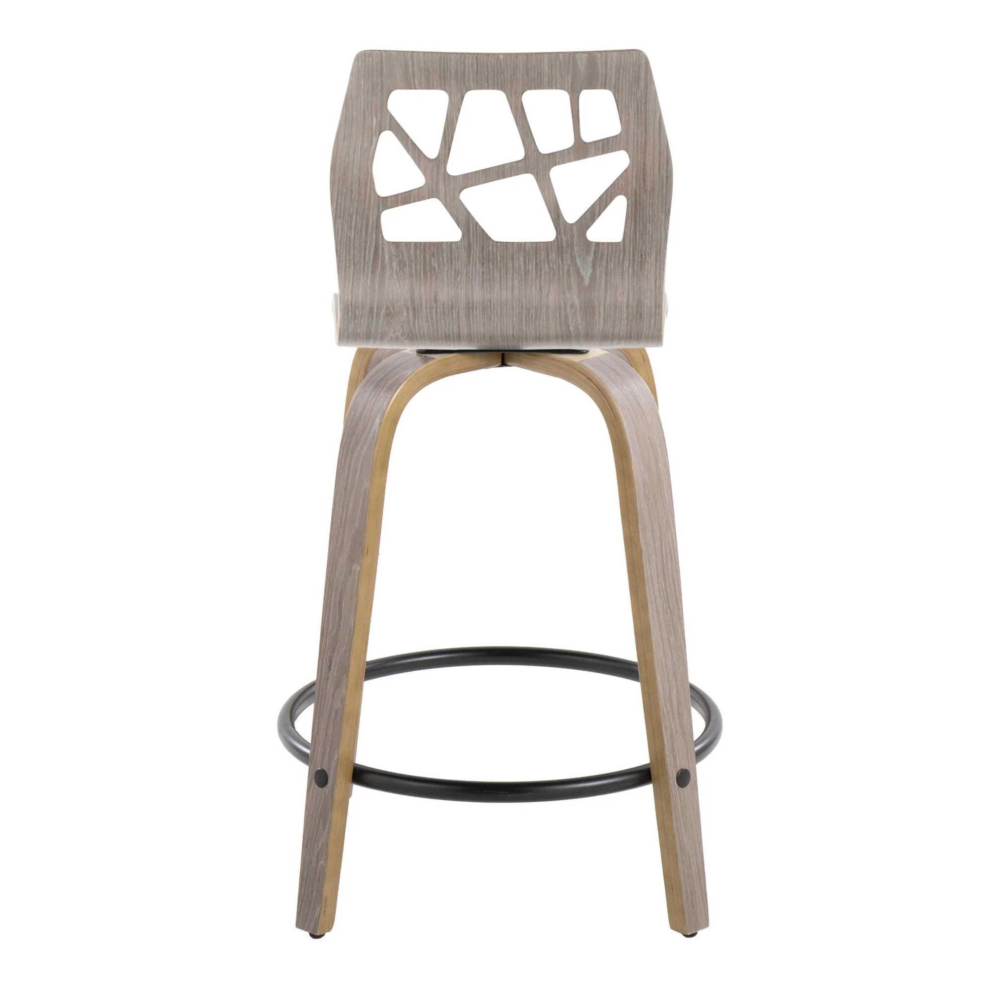 Folia 24" Fixed-Height Barstool - Set of 2 By LumiSource - B24-FOLIAFB-GRTZQ2 LGYLGYLGY2 - Image 10