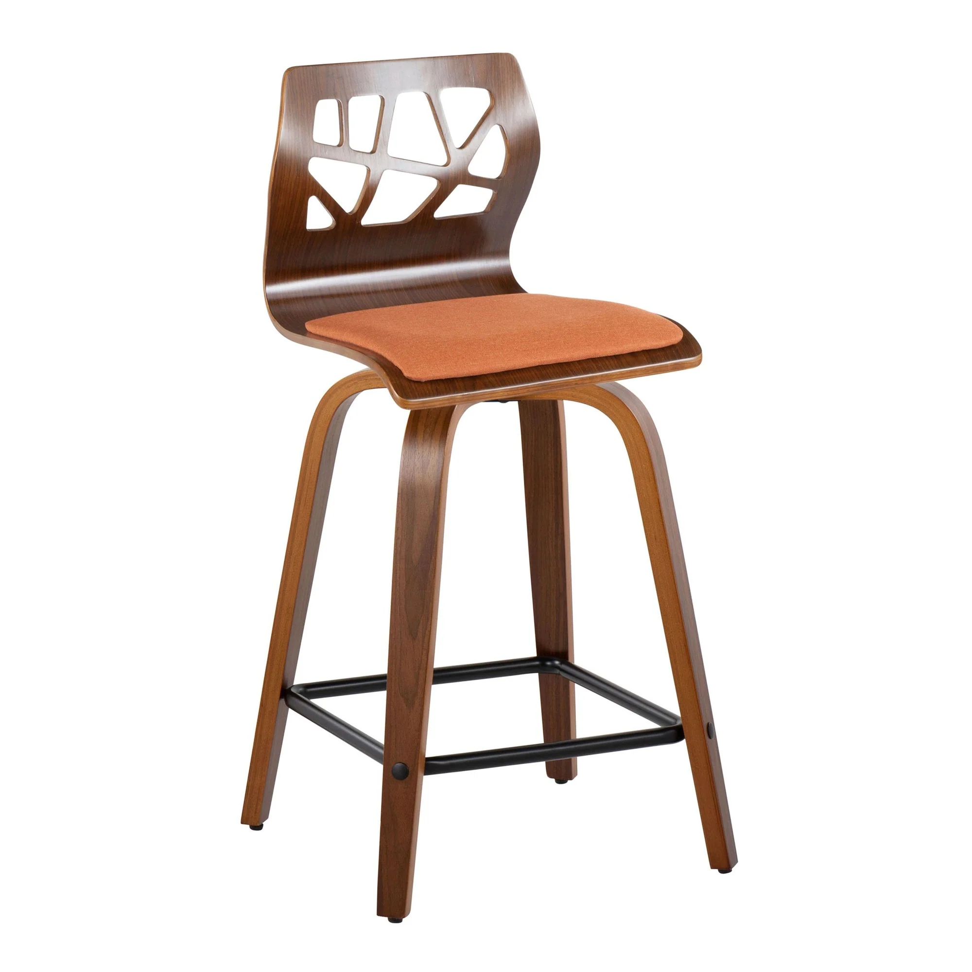 Folia 24" Fixed-Height Barstool - Set of 2 By LumiSource - B24-FOLIAFB-GRTZQ2 LGYLGYLGY2 - Image 16