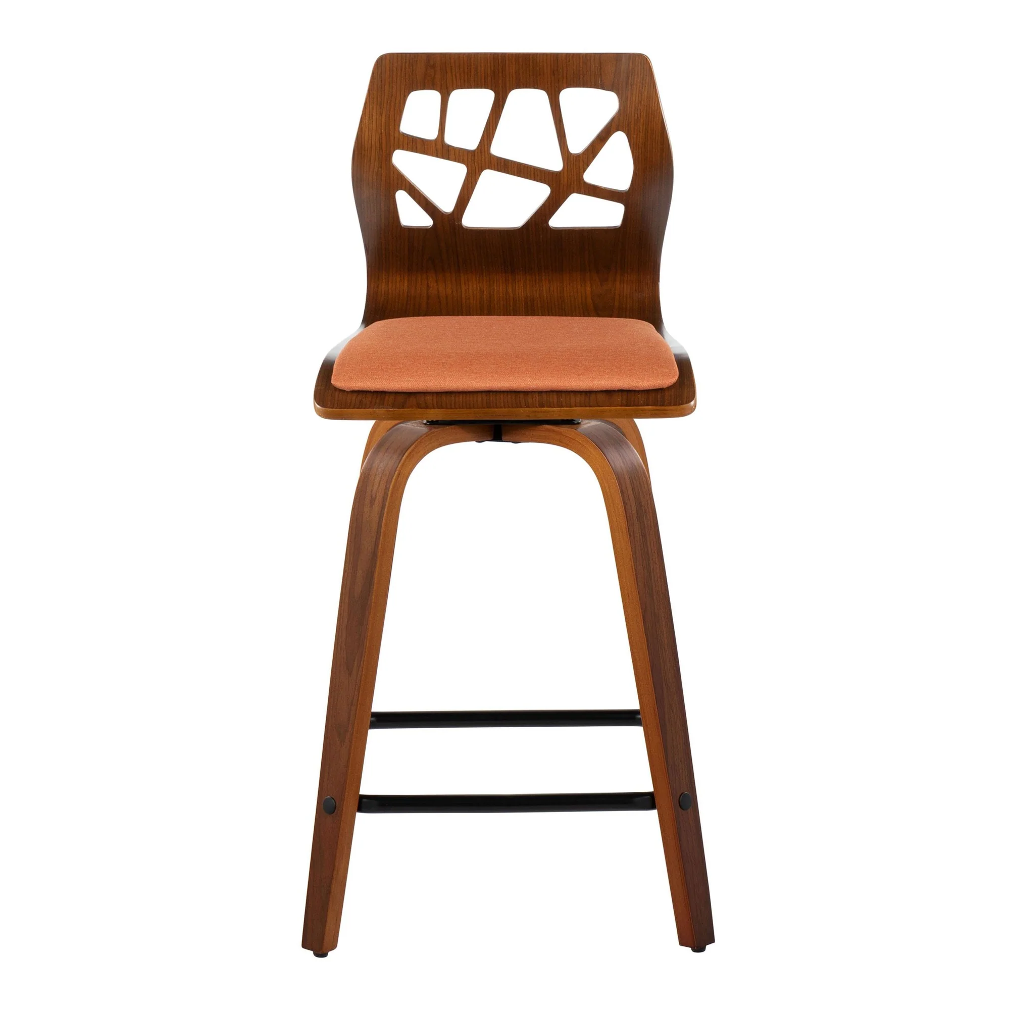 Folia 24" Fixed-Height Barstool - Set of 2 By LumiSource - B24-FOLIAFB-GRTZQ2 LGYLGYLGY2 - Image 19