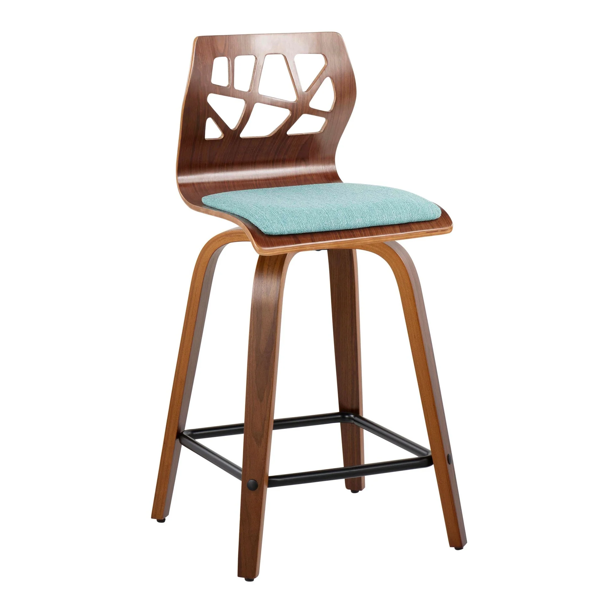 Folia 24" Fixed-Height Barstool - Set of 2 By LumiSource - B24-FOLIAFB-GRTZQ2 LGYLGYLGY2 - Image 27