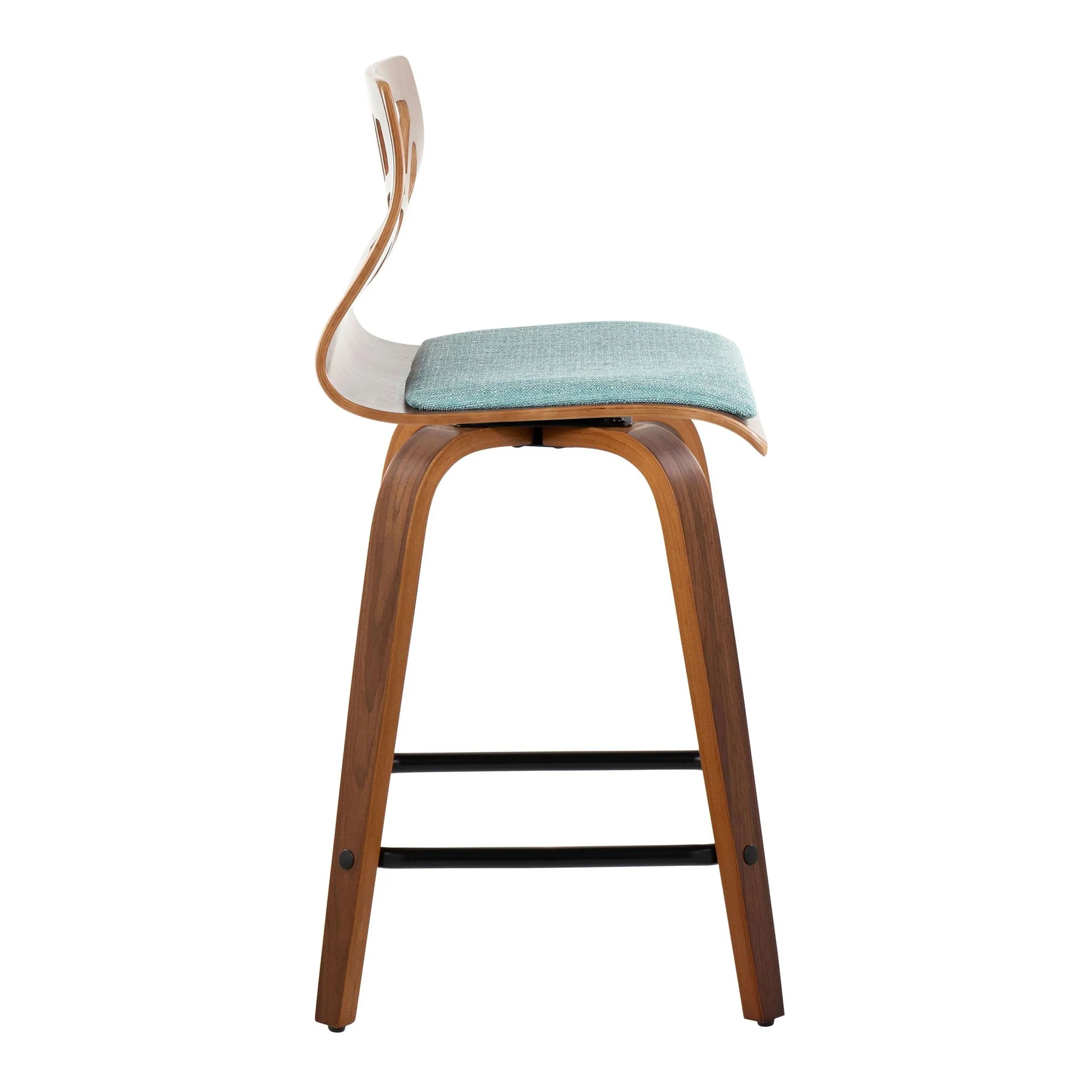 Folia 24" Fixed-Height Barstool - Set of 2 By LumiSource - B24-FOLIAFB-GRTZQ2 LGYLGYLGY2 - Image 28