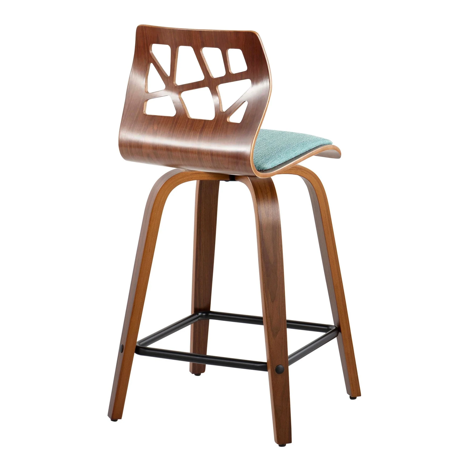 Folia 24" Fixed-Height Barstool - Set of 2 By LumiSource - B24-FOLIAFB-GRTZQ2 LGYLGYLGY2 - Image 29