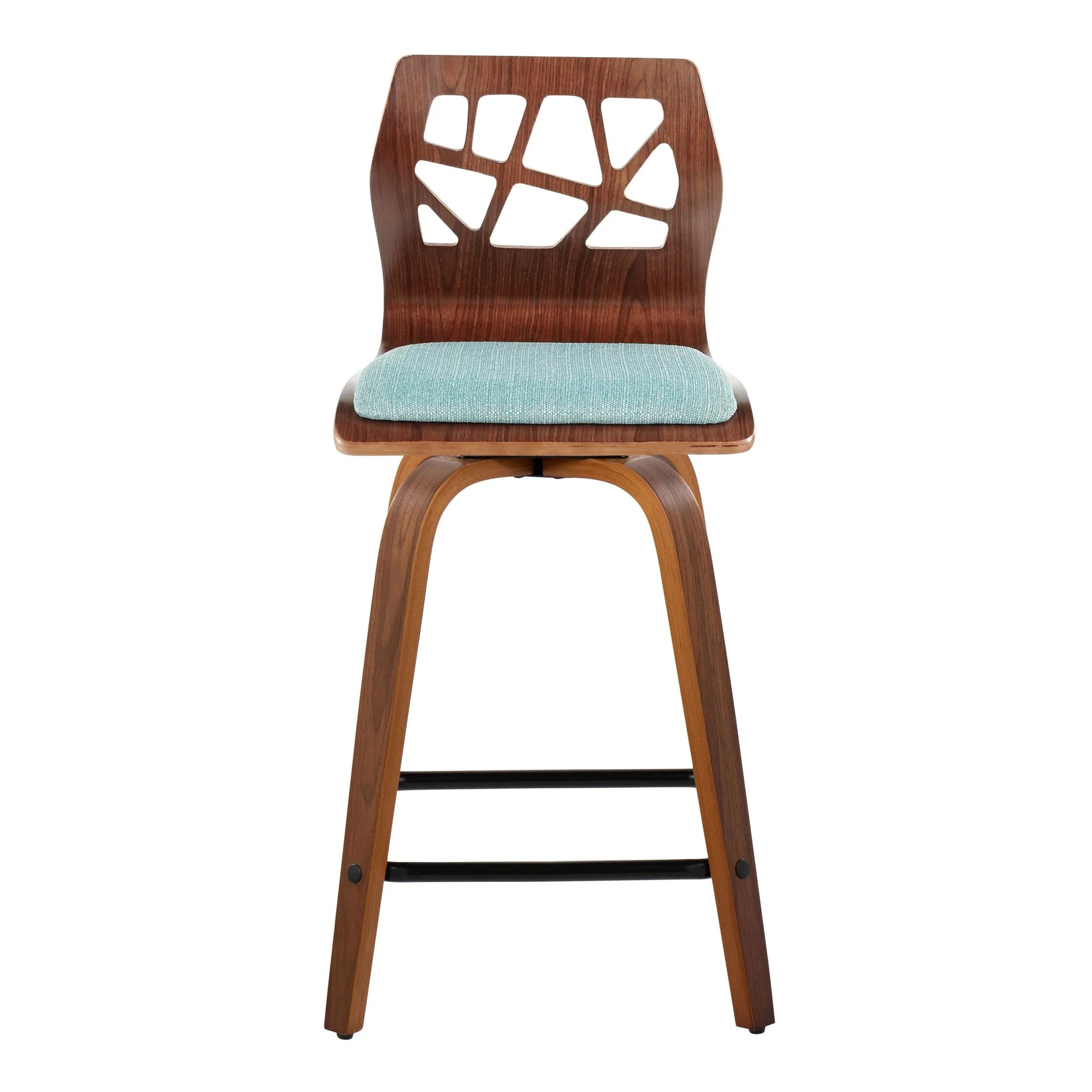 Folia 24" Fixed-Height Barstool - Set of 2 By LumiSource - B24-FOLIAFB-GRTZQ2 LGYLGYLGY2 - Image 30