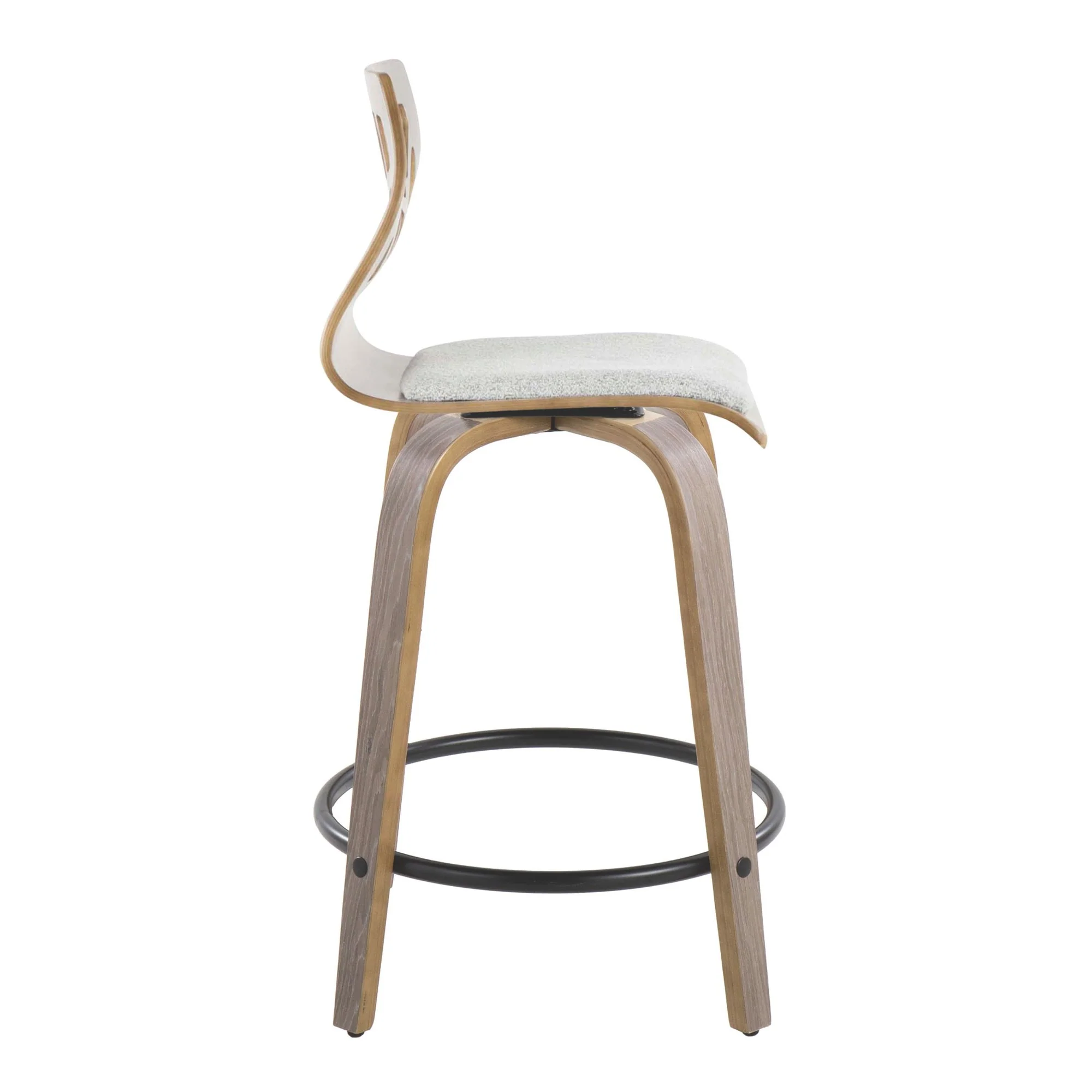 Folia 24" Fixed-Height Barstool - Set of 2 By LumiSource - B24-FOLIAFB-GRTZQ2 LGYLGYLGY2 - Image 7