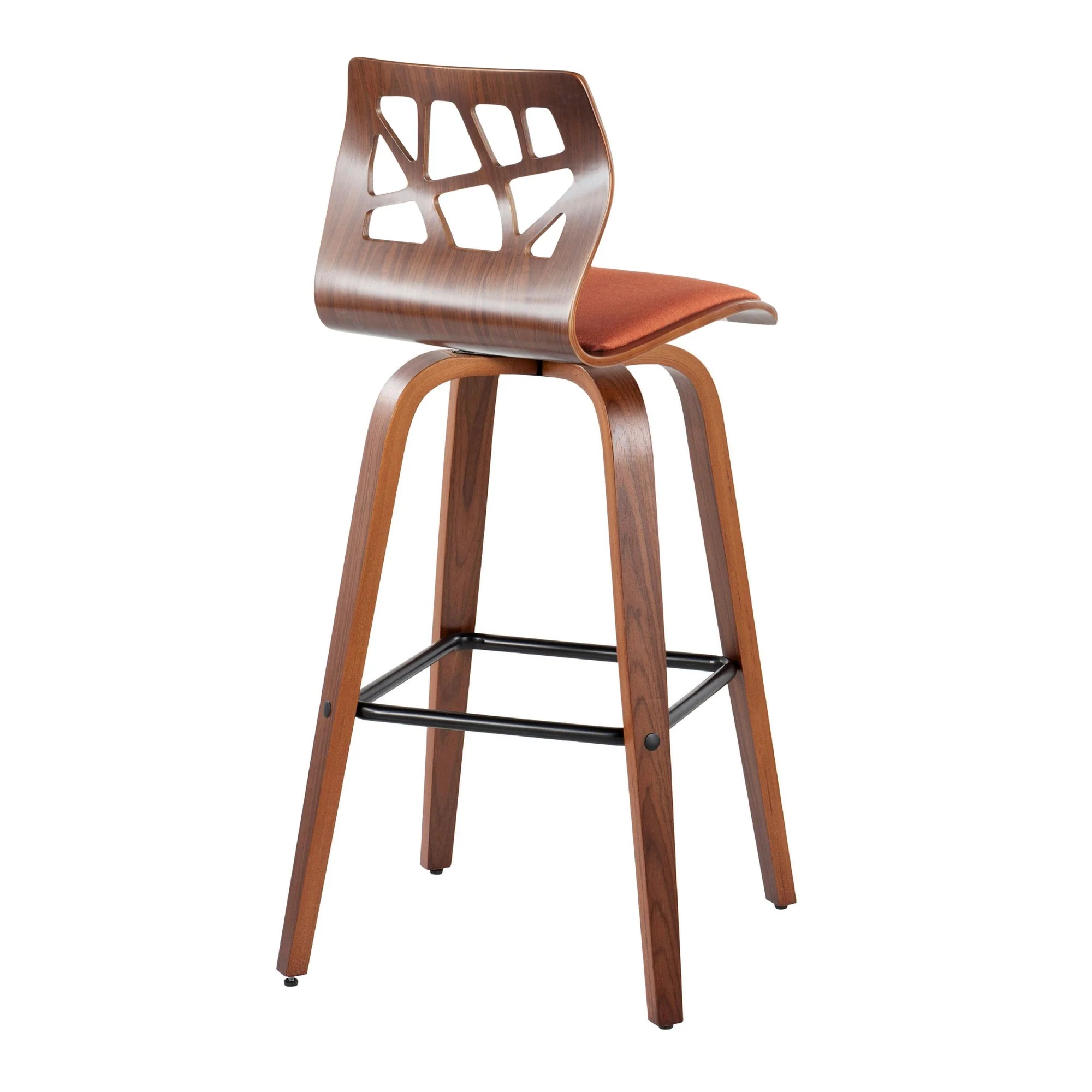 Folia 30" Fixed-Height Barstool - Set of 2 By LumiSource - B30-FOLIAFB-GRTZQ2 LGYLGYLGY2 - Image 18