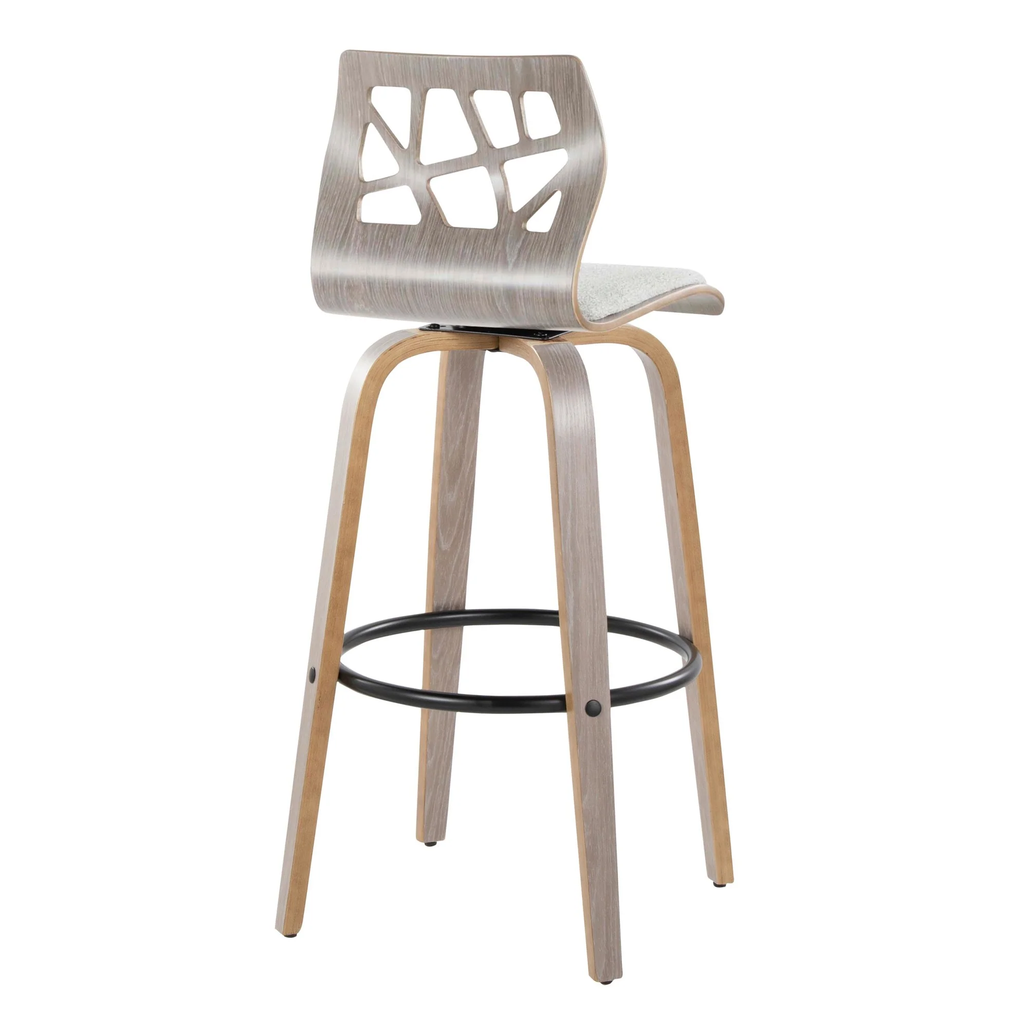 Folia 30" Fixed-Height Barstool - Set of 2 By LumiSource - B30-FOLIAFB-GRTZQ2 LGYLGYLGY2 - Image 8