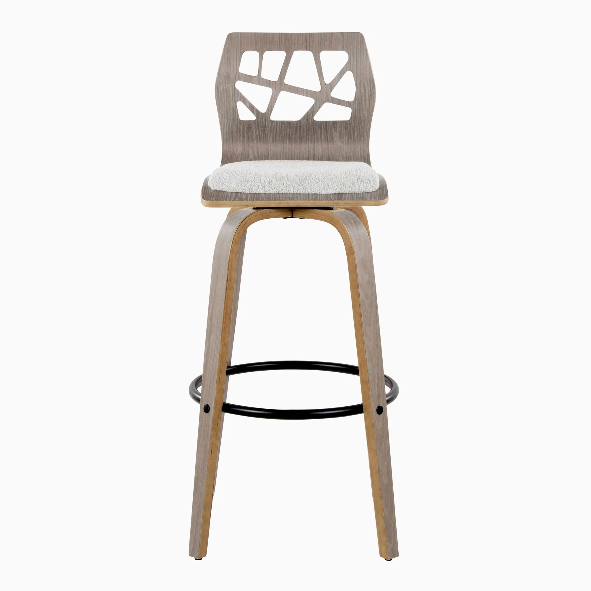Folia 30" Fixed-Height Barstool - Set of 2 By LumiSource - B30-FOLIAFB-GRTZQ2 LGYLGYLGY2 - Image 9