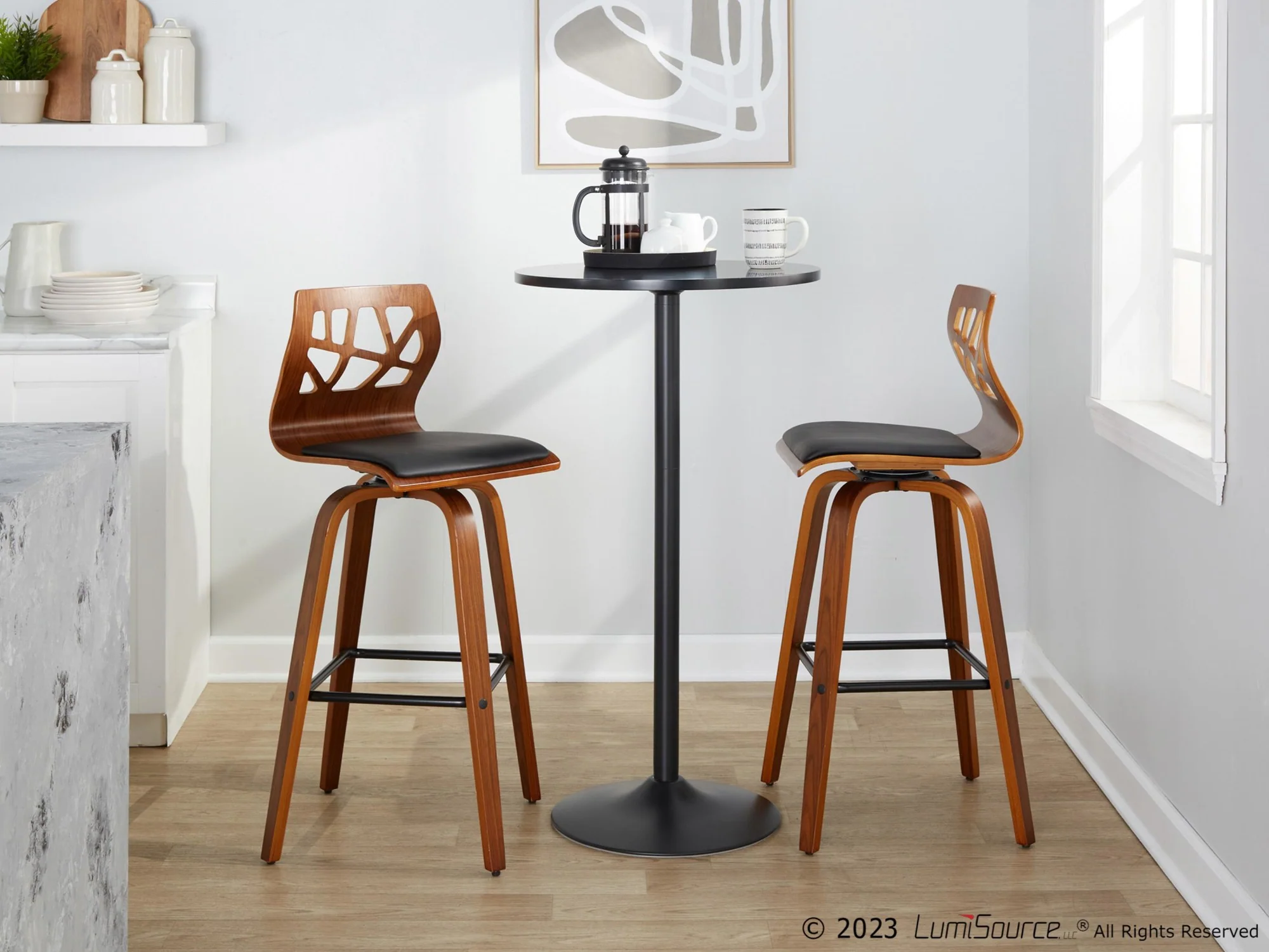 Folia 30" Fixed-Height Barstool - Set of 2 By LumiSource - B30-FOLIAPU-GRTZX2 NANACR2 - Image 14
