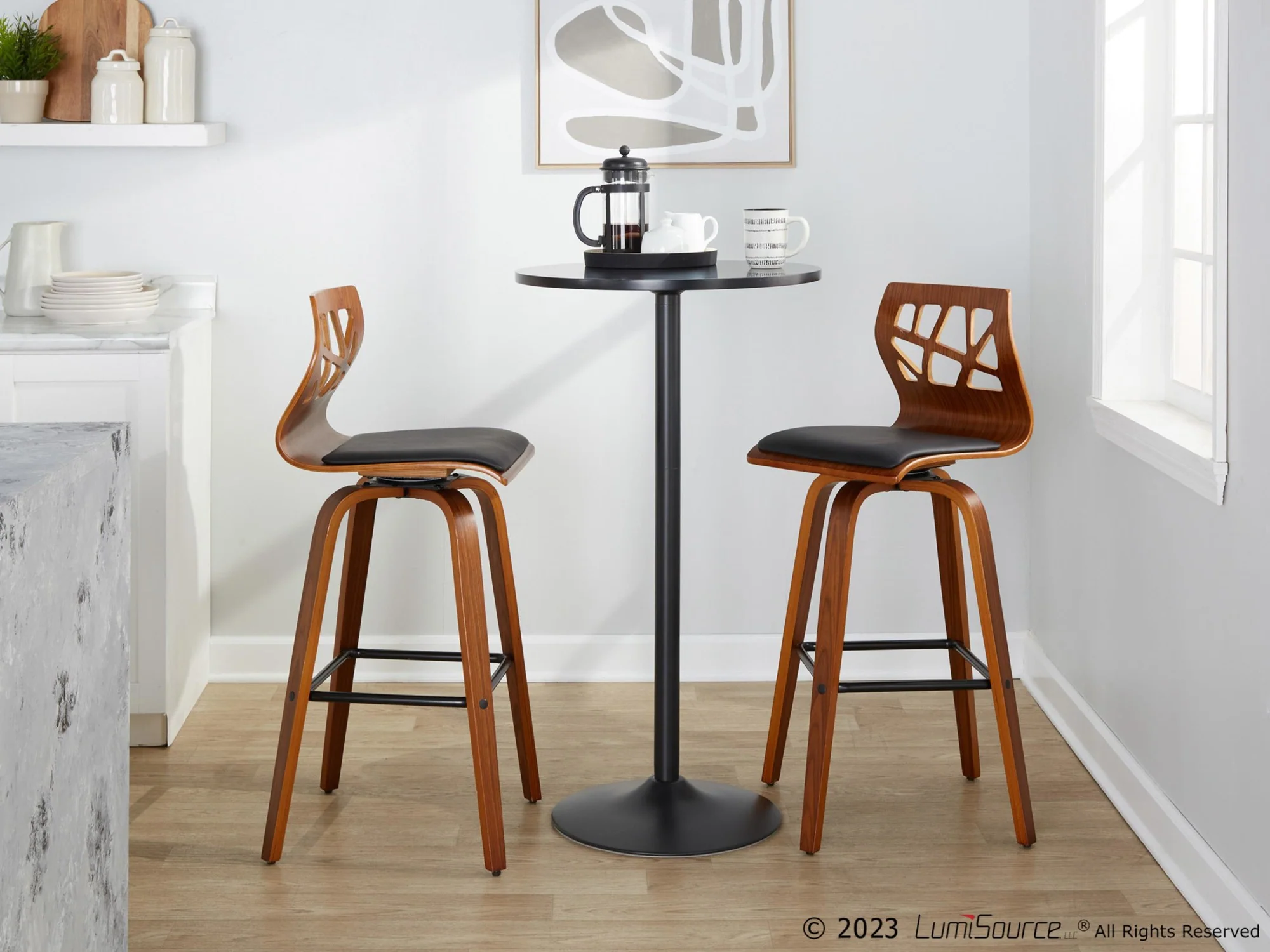 Folia 30" Fixed-Height Barstool - Set of 2 By LumiSource - B30-FOLIAPU-GRTZX2 NANACR2 - Image 15