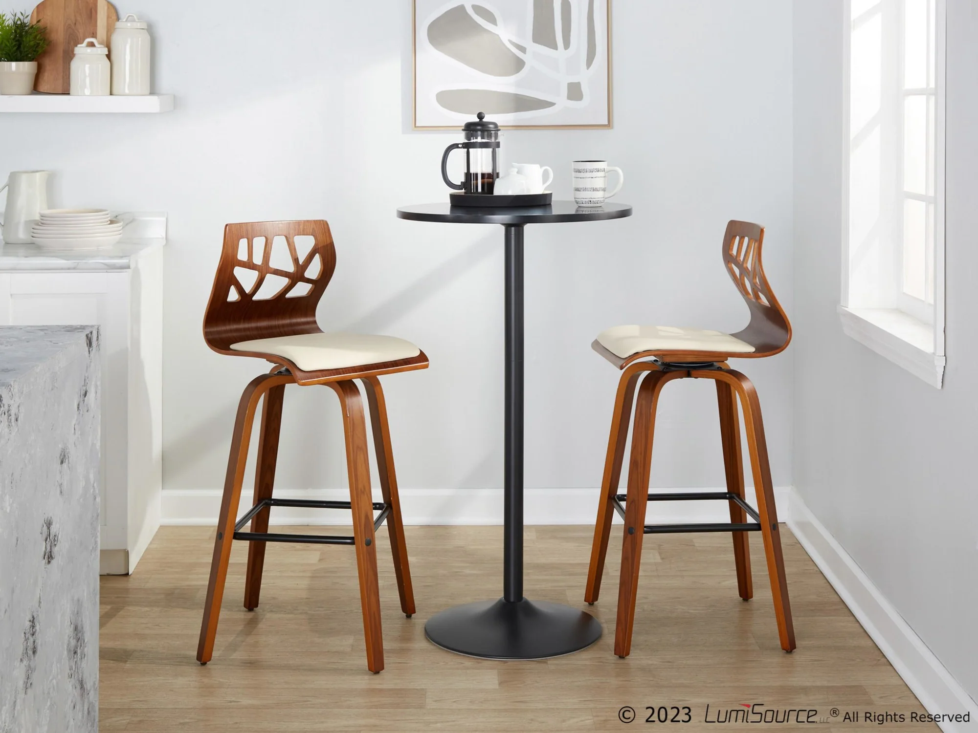 Folia 30" Fixed-Height Barstool - Set of 2 By LumiSource - B30-FOLIAPU-GRTZX2 NANACR2 - Image 24
