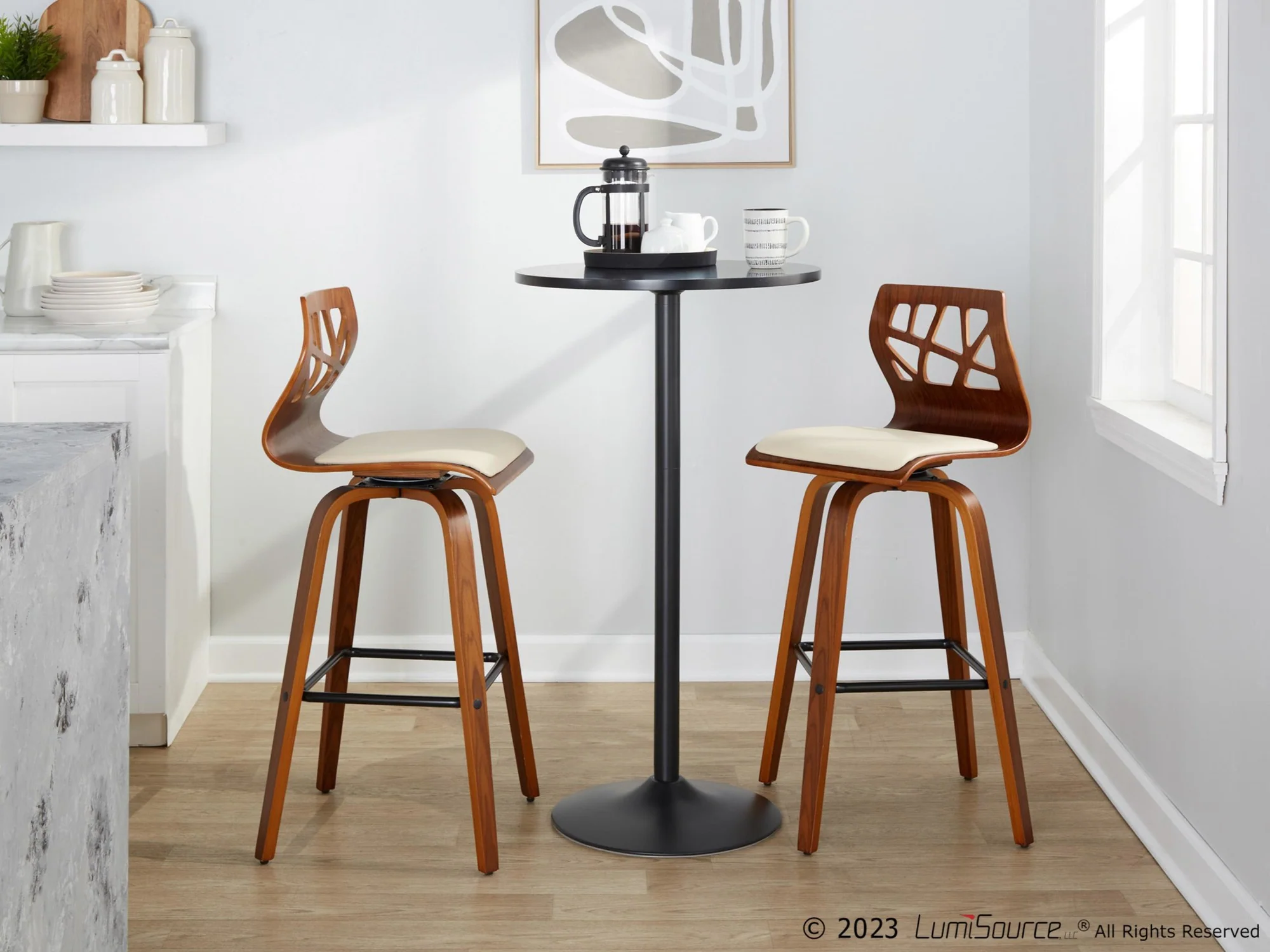 Folia 30" Fixed-Height Barstool - Set of 2 By LumiSource - B30-FOLIAPU-GRTZX2 NANACR2 - Image 25